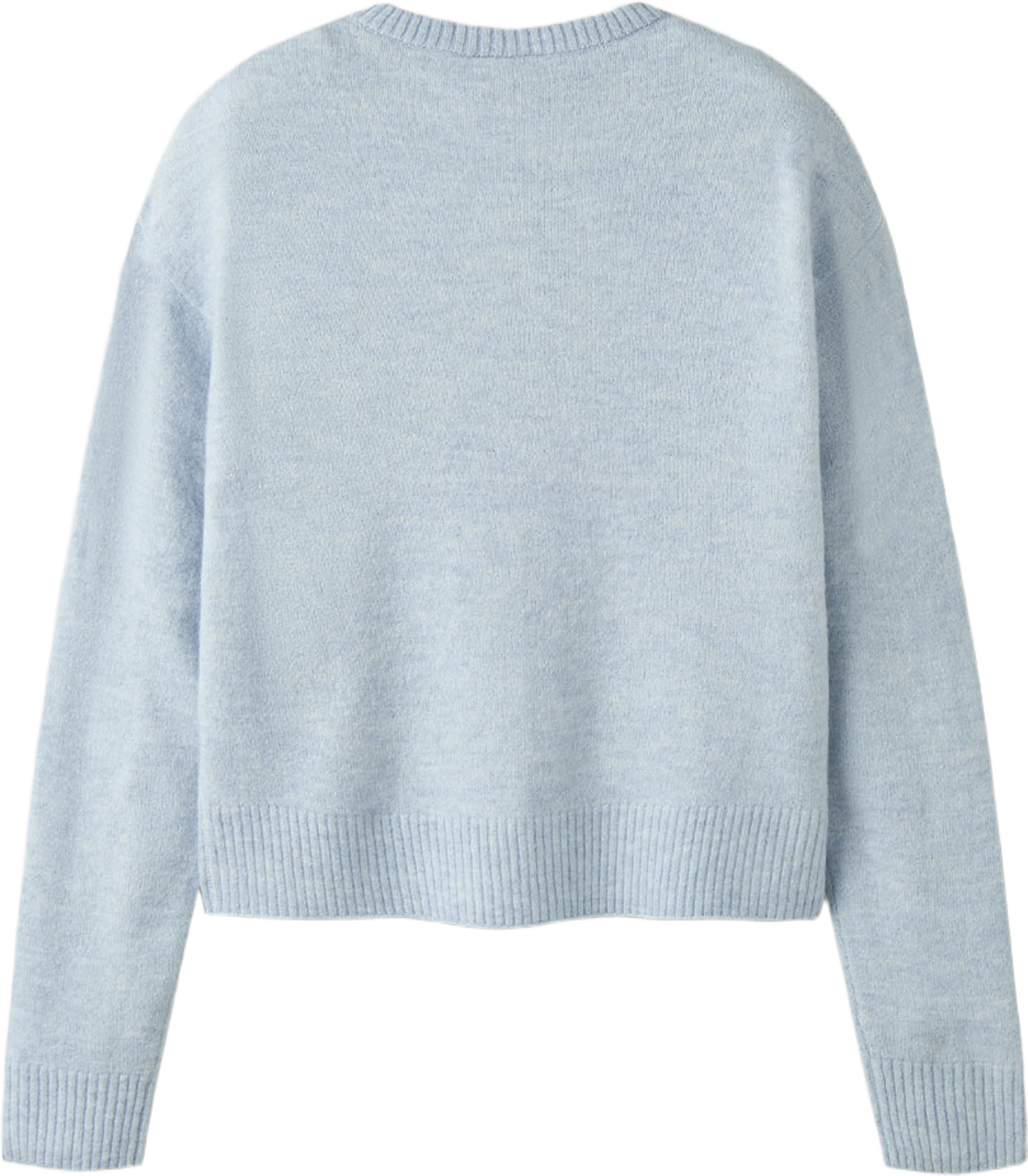 Cardigan med rosetter, från Name It, i färgen Subdued Blue. Klicka för att öppna bilden i stort format