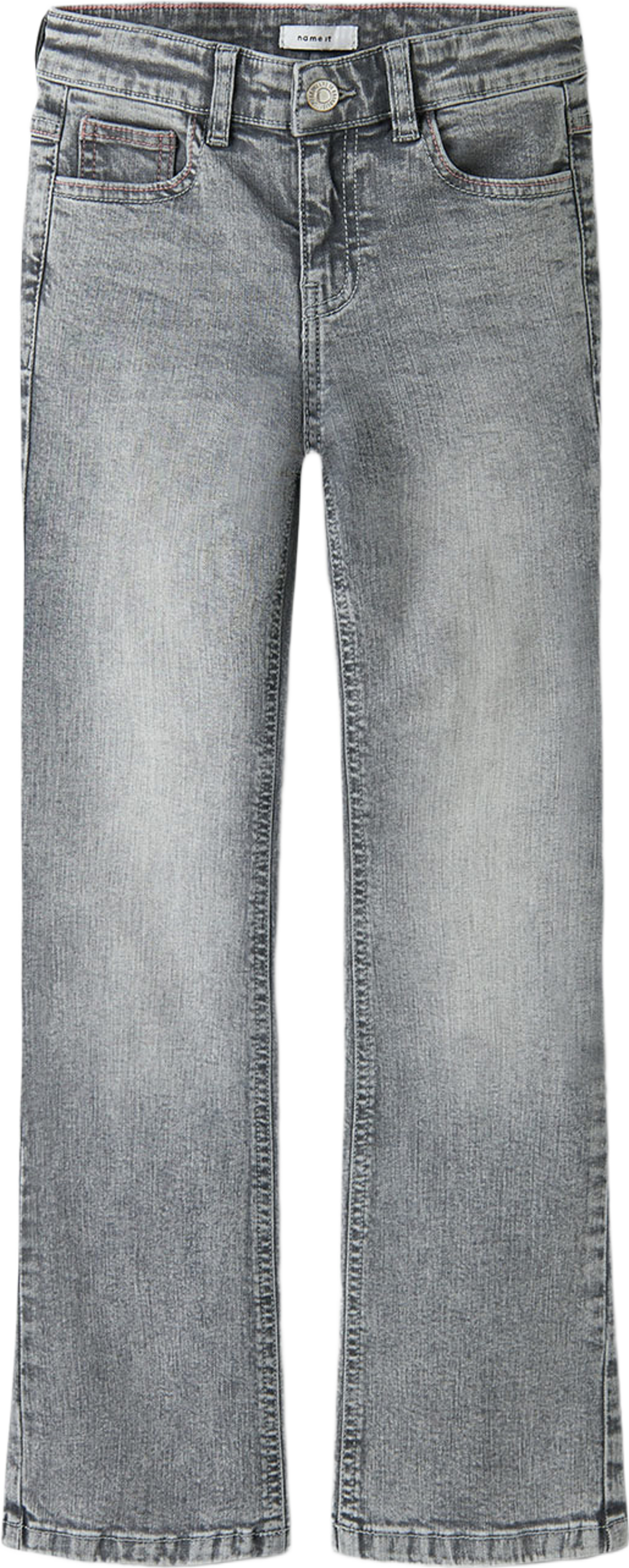 Polly Skinny Boot Jeans 8245-Md, från Name It, i färgen Medium Grey Denim. Klicka för att öppna bilden i stort format