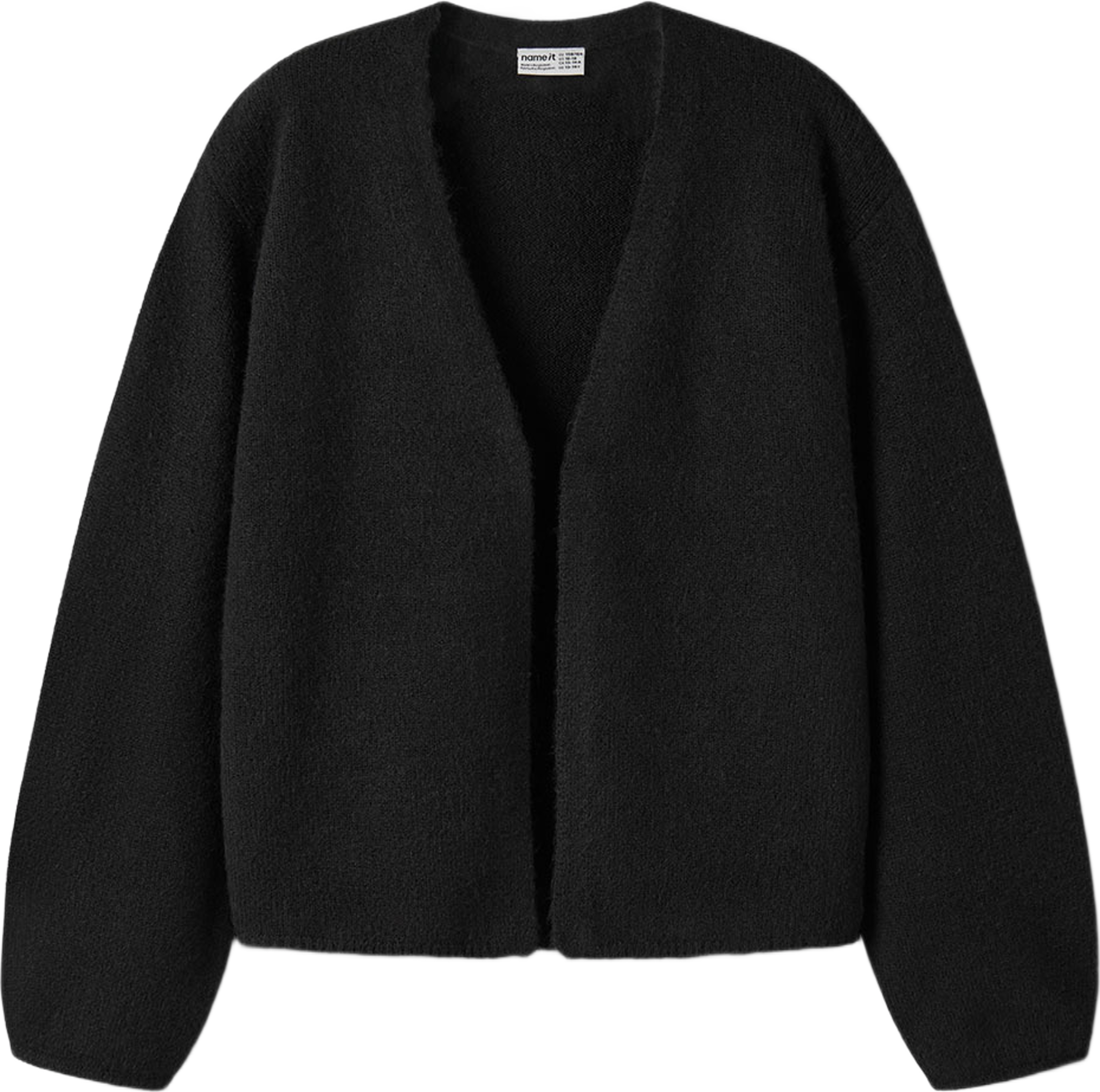 Folina Knit Cardigan, från Name It, i färgen Black. Klicka för att öppna bilden i stort format