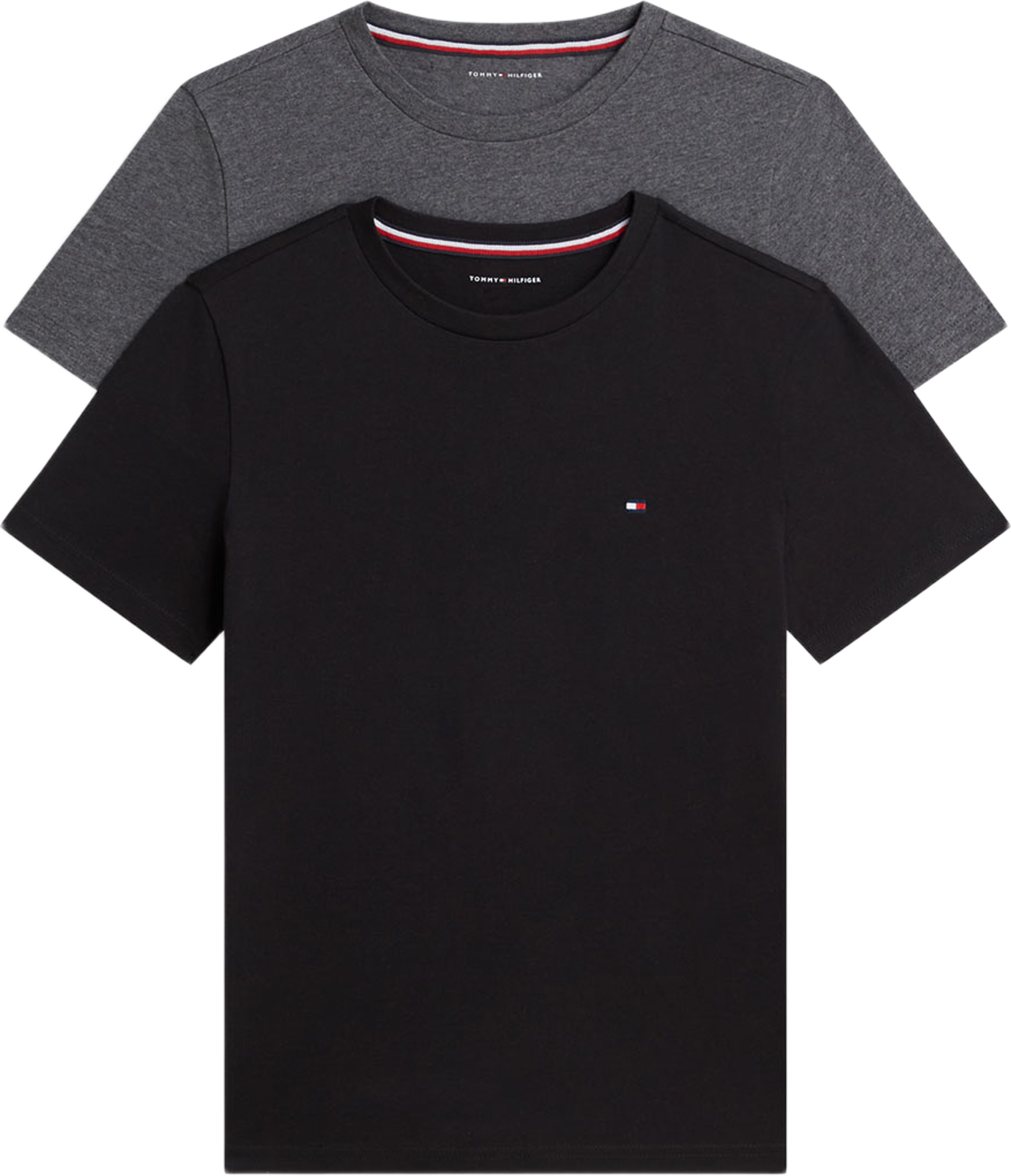 T-shirt, 2-pack, från Tommy Hilfiger, i färgen Black / Dk Grey Heather. Klicka för att öppna bilden i stort format