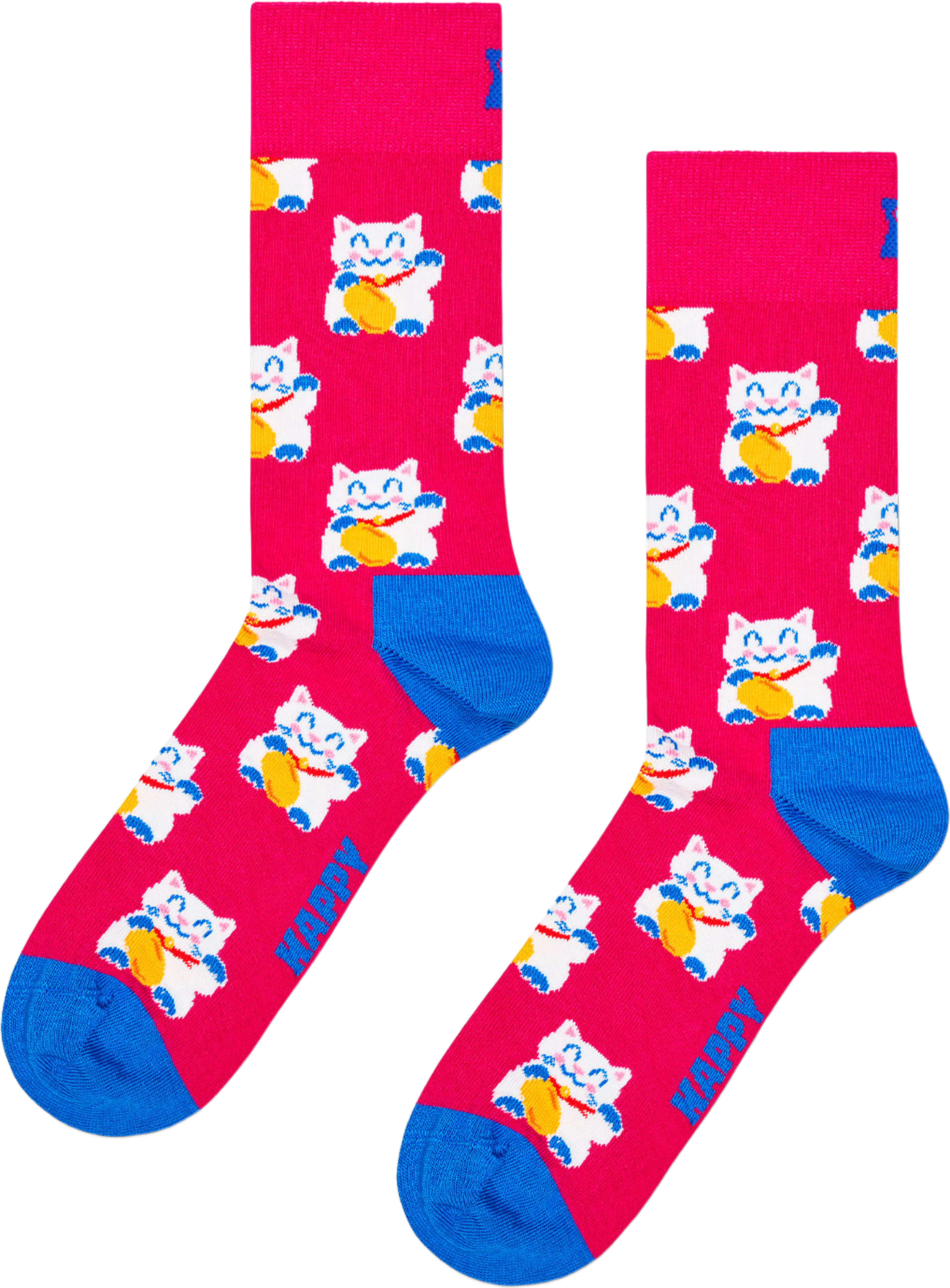 2-Pack Lucky Neko Socks Gift Set, från Happy Socks, i färgen Blue. Klicka för att öppna bilden i stort format
