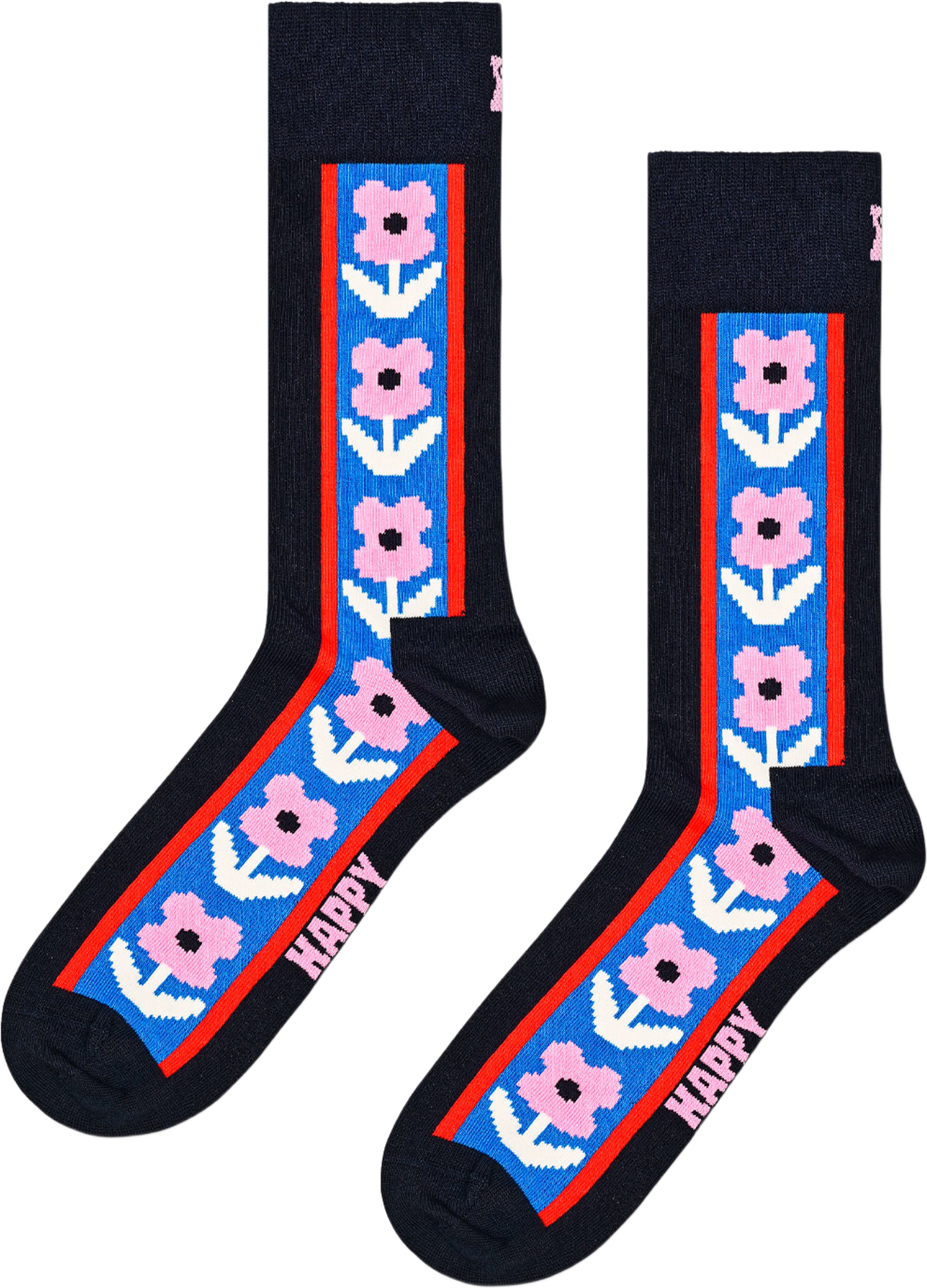 Vertical Flowers Sock, från Happy Socks, i färgen Navy. Klicka för att öppna bilden i stort format