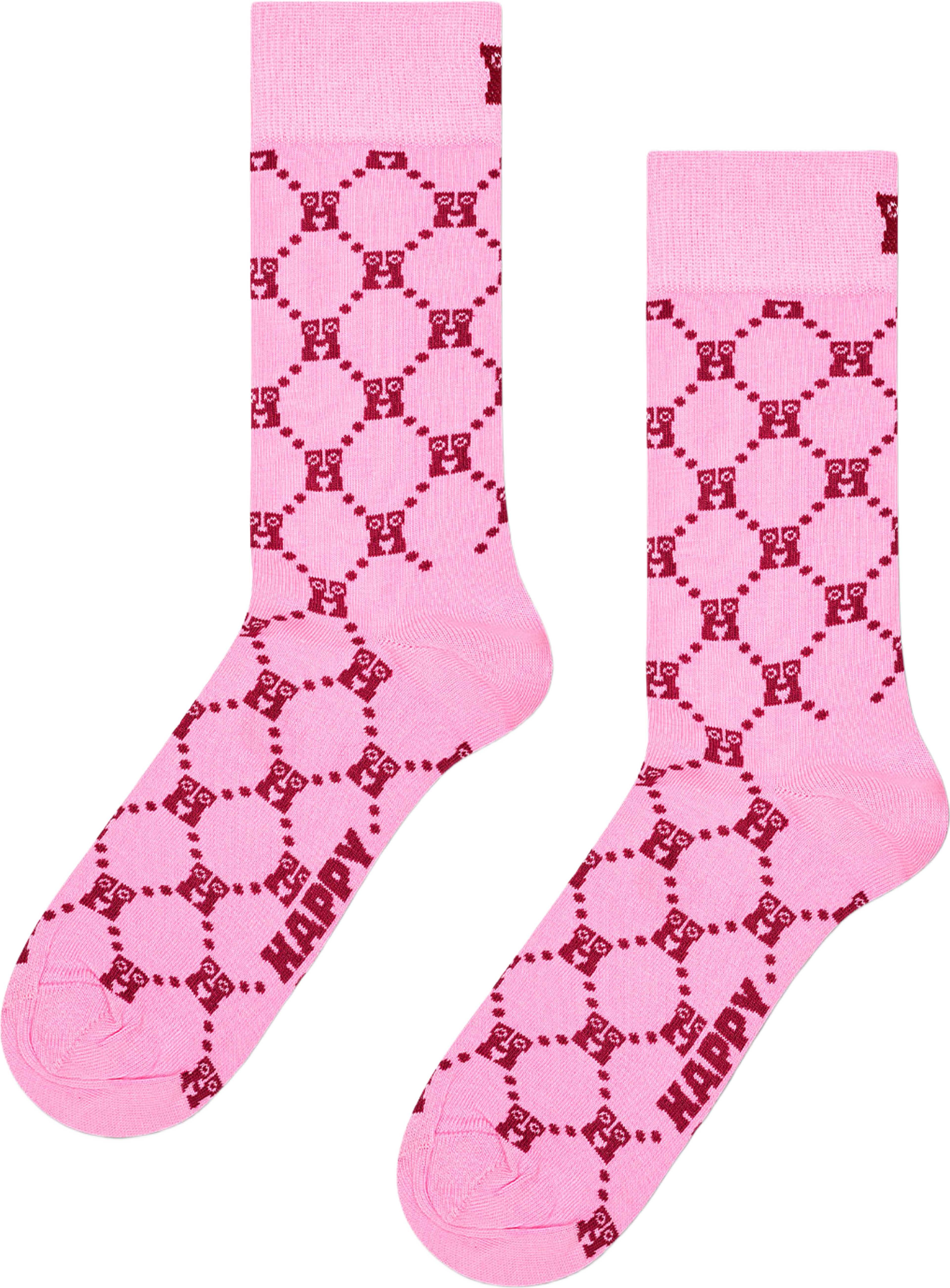 H Monogram Sock, från Happy Socks, i färgen Pink. Klicka för att öppna bilden i stort format