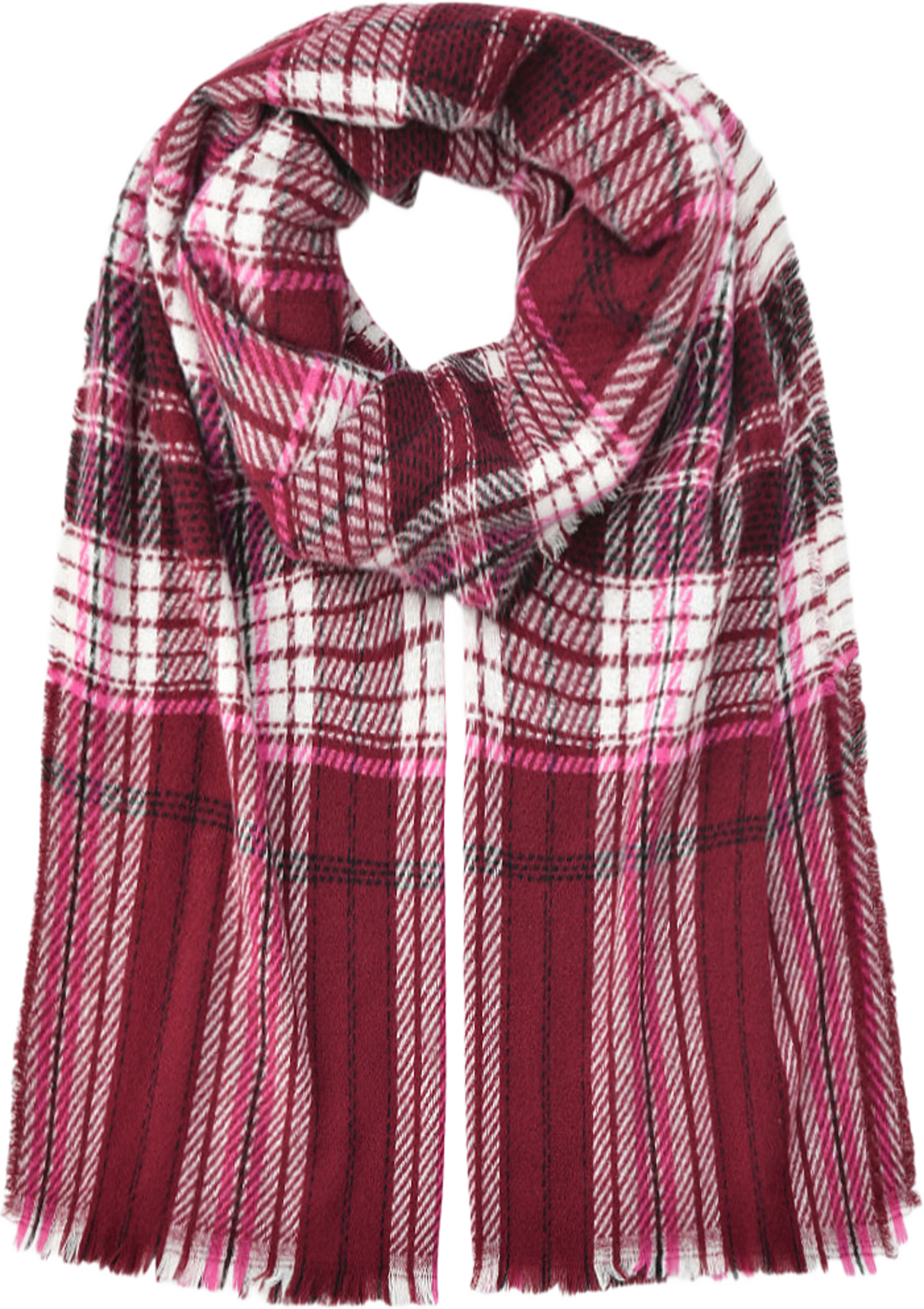 Halsduk VIOLA, från Å WOMAN, i färgen Wine Red Check. Klicka för att öppna bilden i stort format