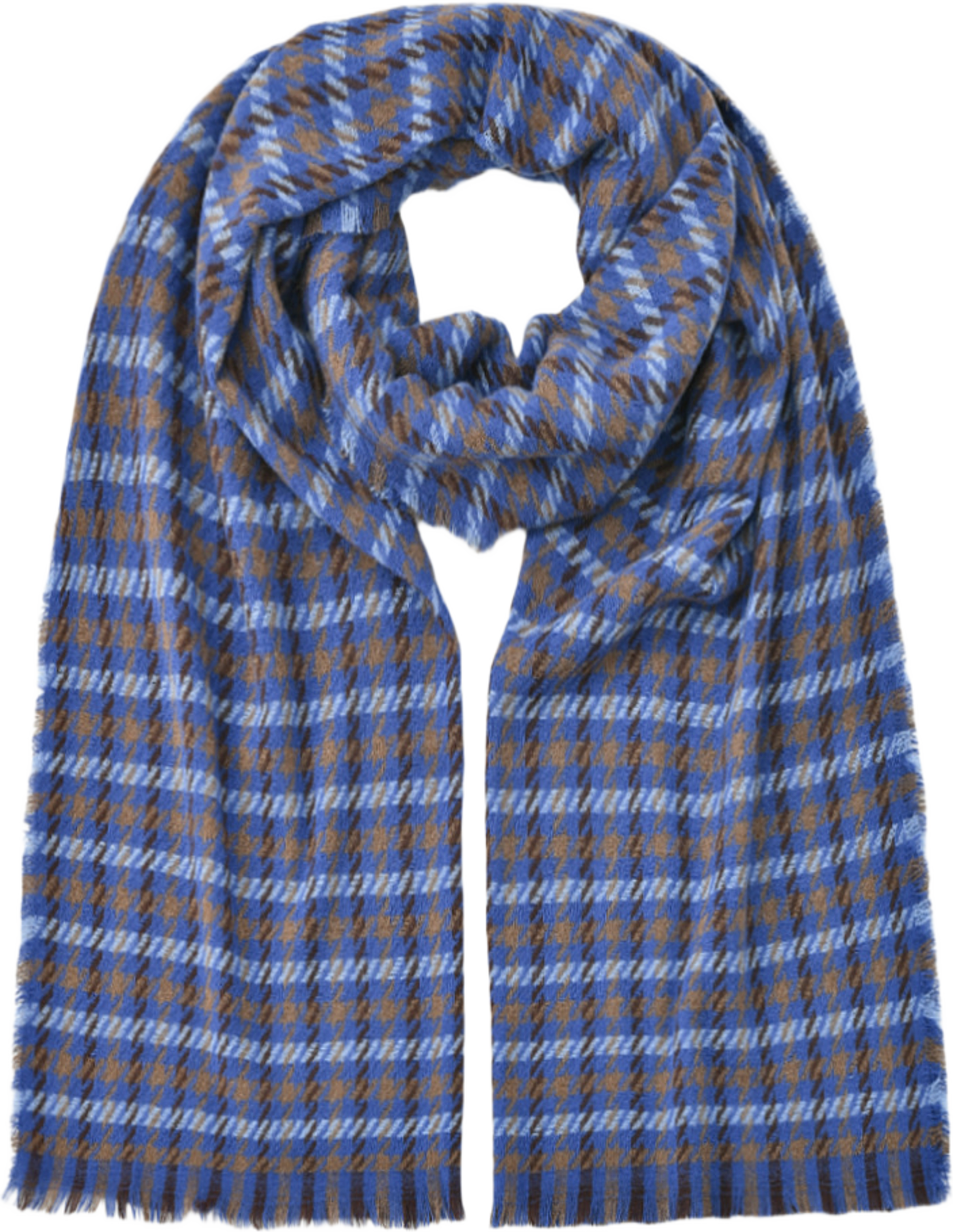 Halsduk VIOLA, från Å WOMAN, i färgen Blue Houndstooth. Klicka för att öppna bilden i stort format