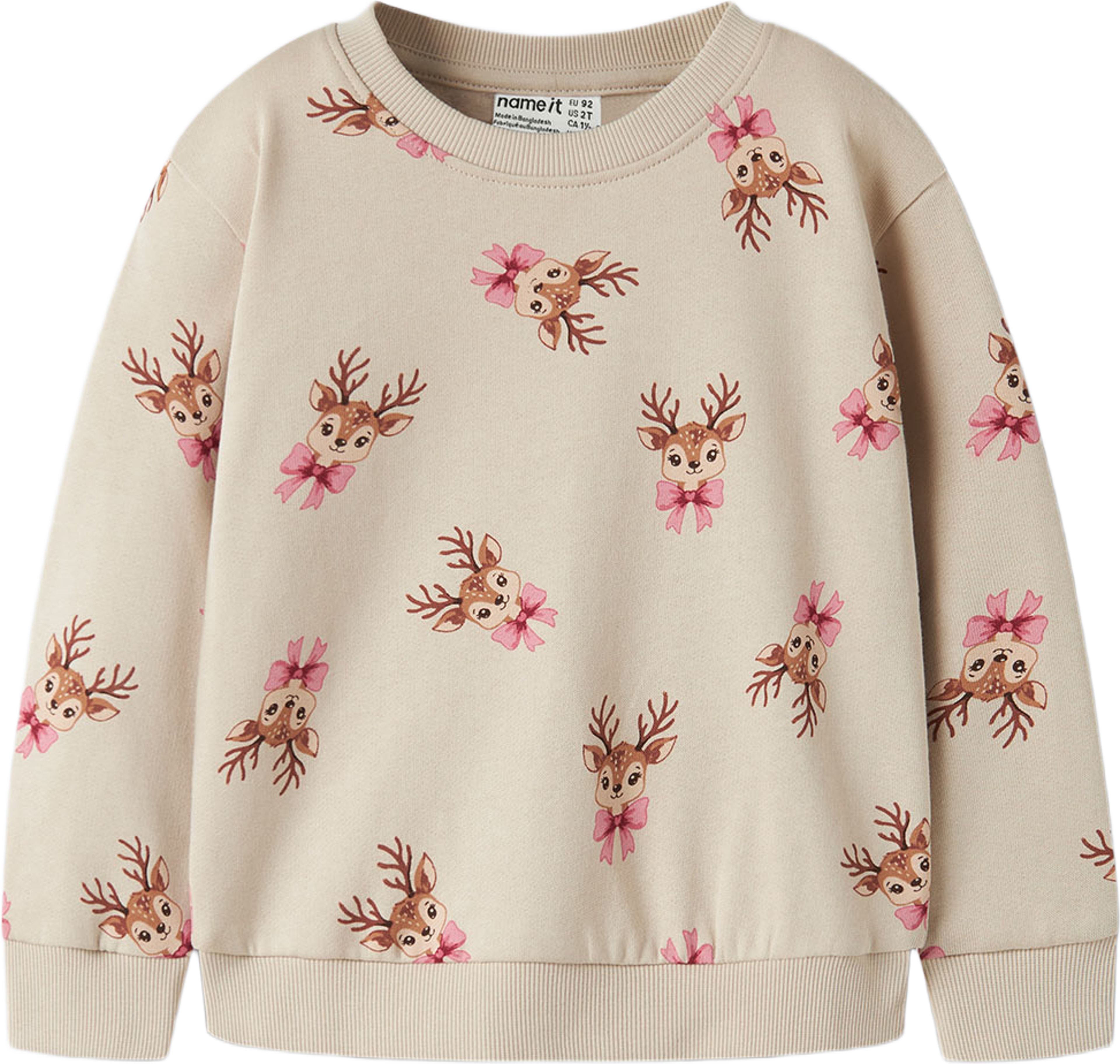 Vertrud Sweatshirt, från Name It, i färgen Peyote Reindeer. Klicka för att öppna bilden i stort format