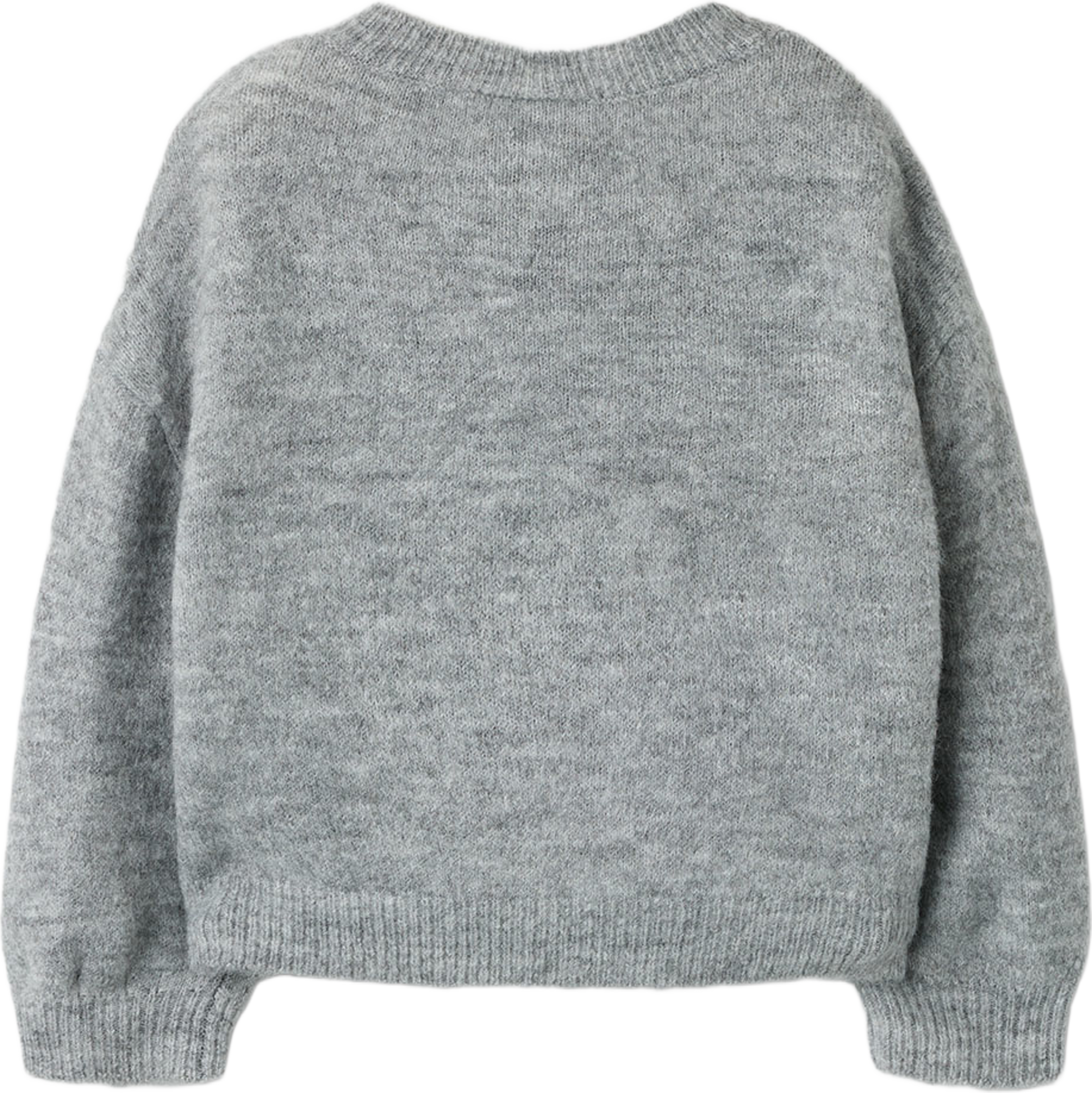 Nmfogusse Knit, från Name It, i färgen Grey Melange Birch Hearts. Klicka för att öppna bilden i stort format
