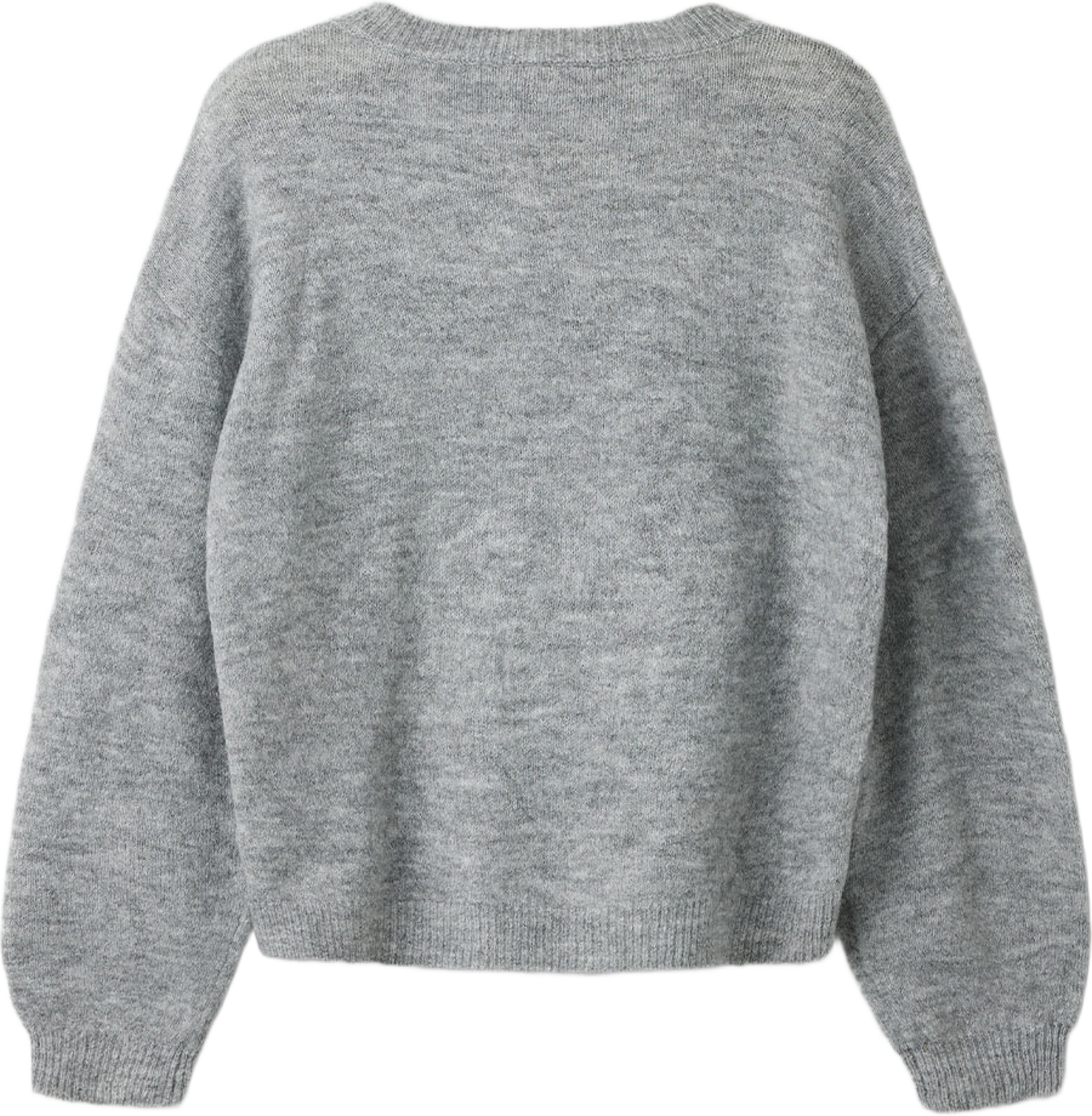 Nkfogusse Knit, från Name It, i färgen Grey Melange Hearts In Birch. Klicka för att öppna bilden i stort format