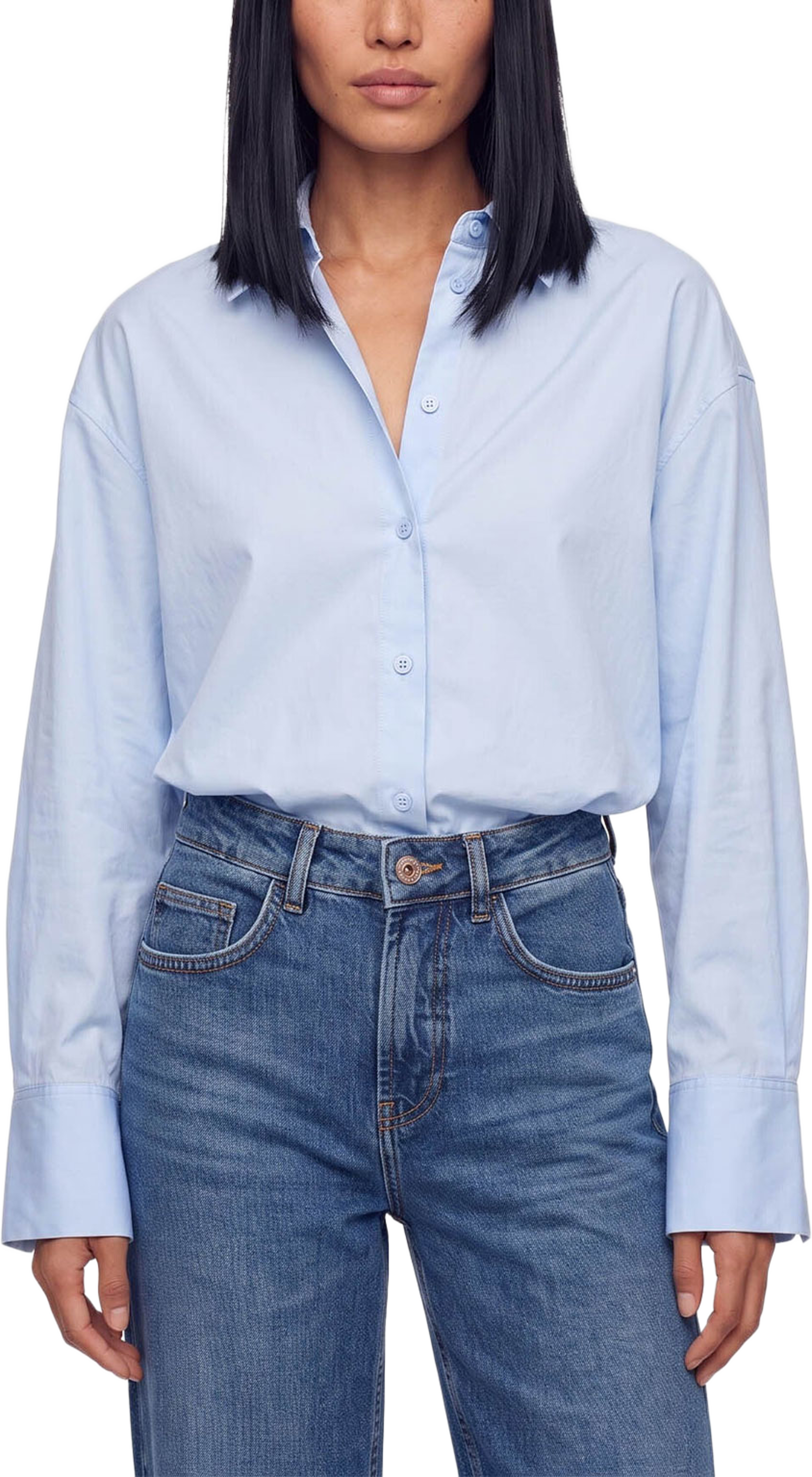 Winola Cotton Twil Shirt, från Mos Mosh, i färgen Light Blue. Klicka för att öppna bilden i stort format