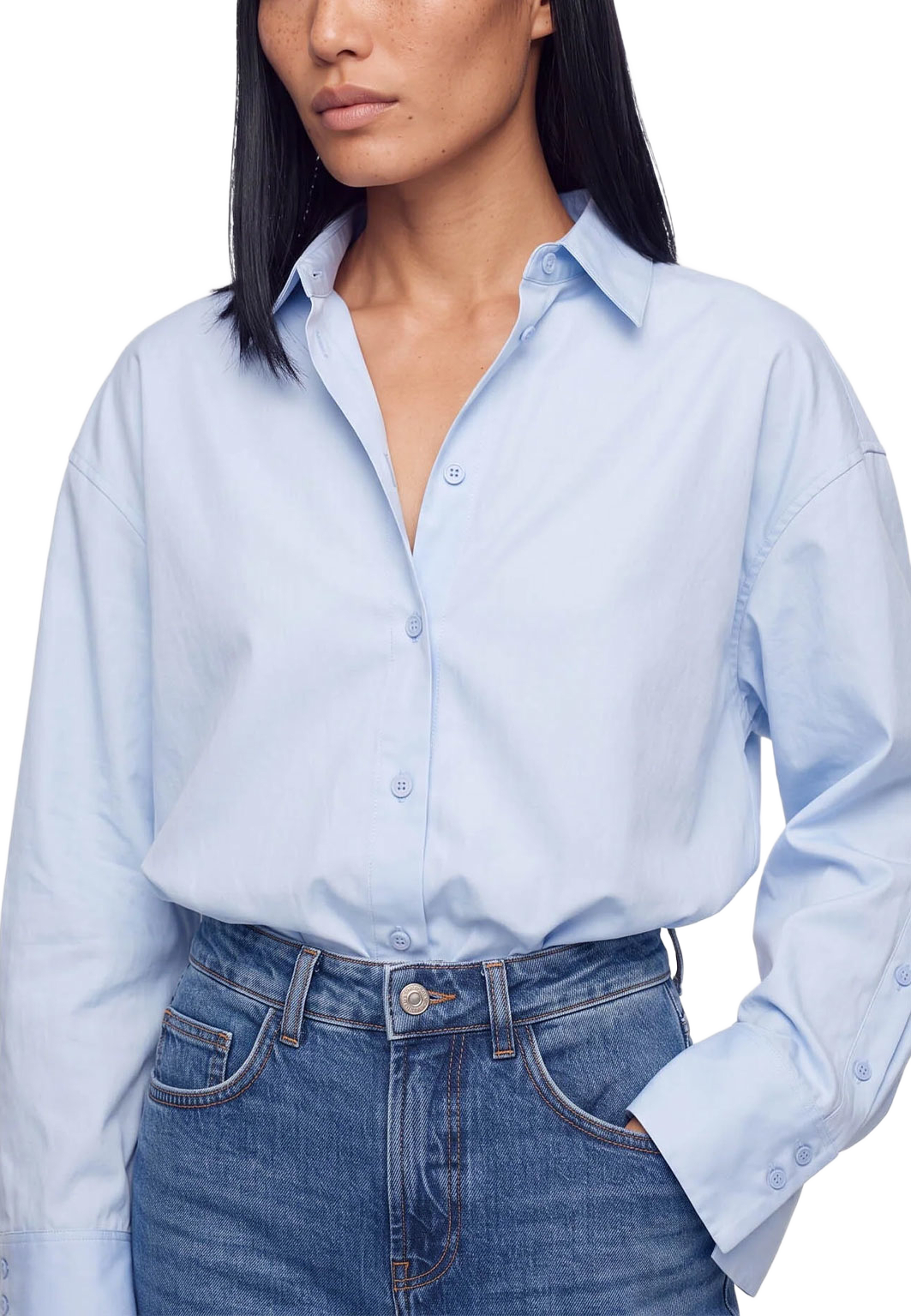 Winola Cotton Twil Shirt, från Mos Mosh, i färgen Light Blue. Klicka för att öppna bilden i stort format