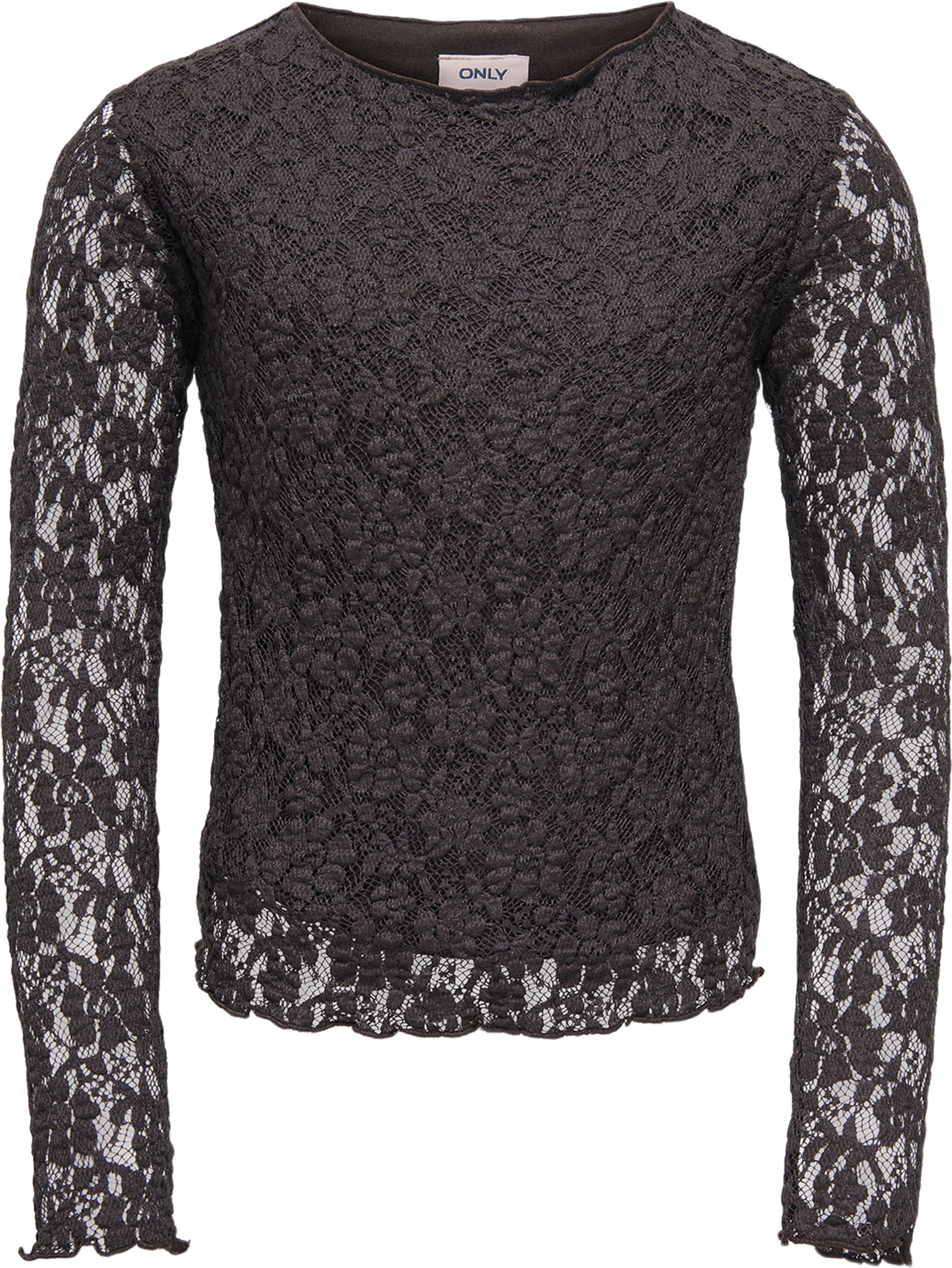 Leika Lace Top, från Only, i färgen Black Coffee. Klicka för att öppna bilden i stort format