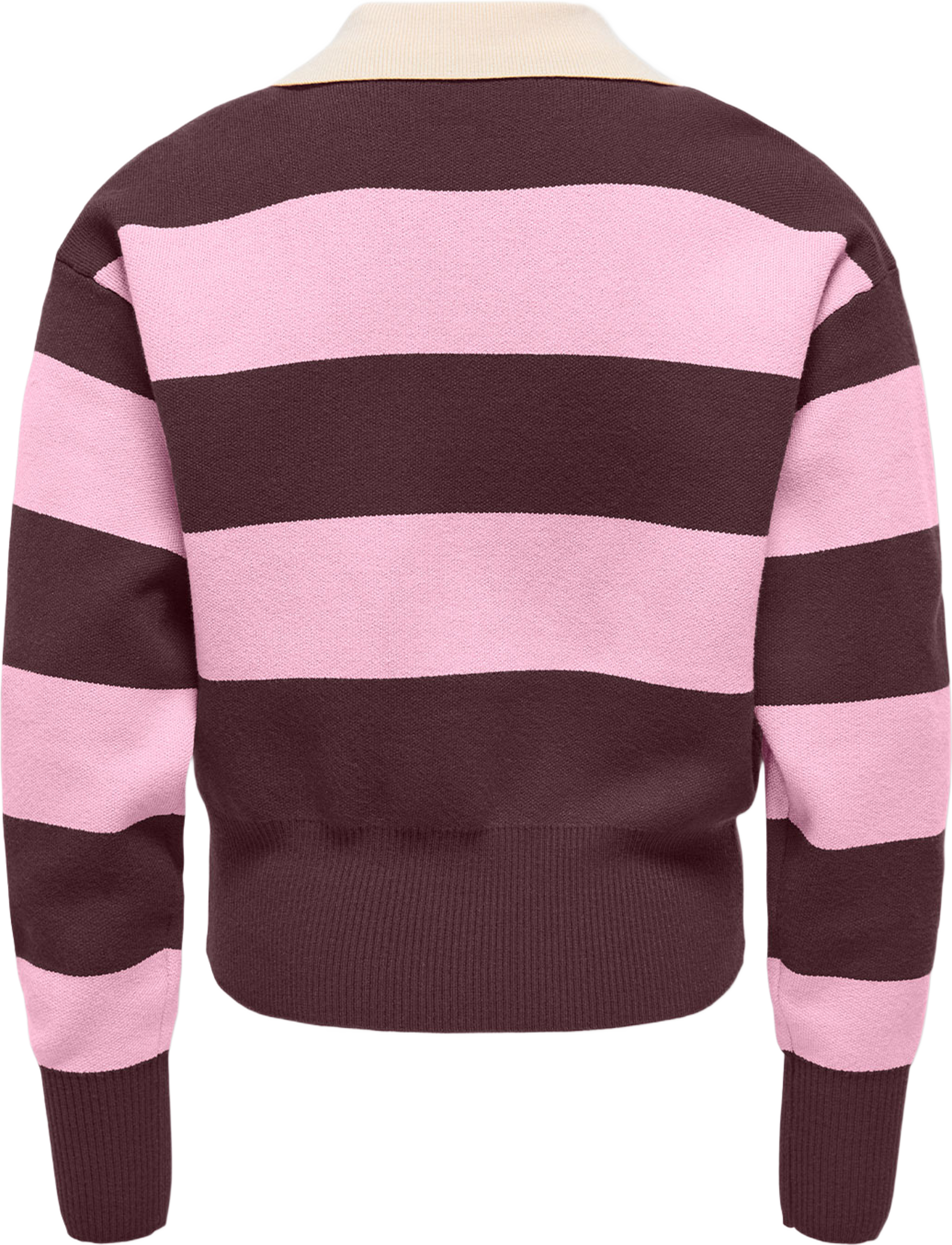 Alvi Polo O-Neck Knit, från Only, i färgen Fudge Pink Lady. Klicka för att öppna bilden i stort format