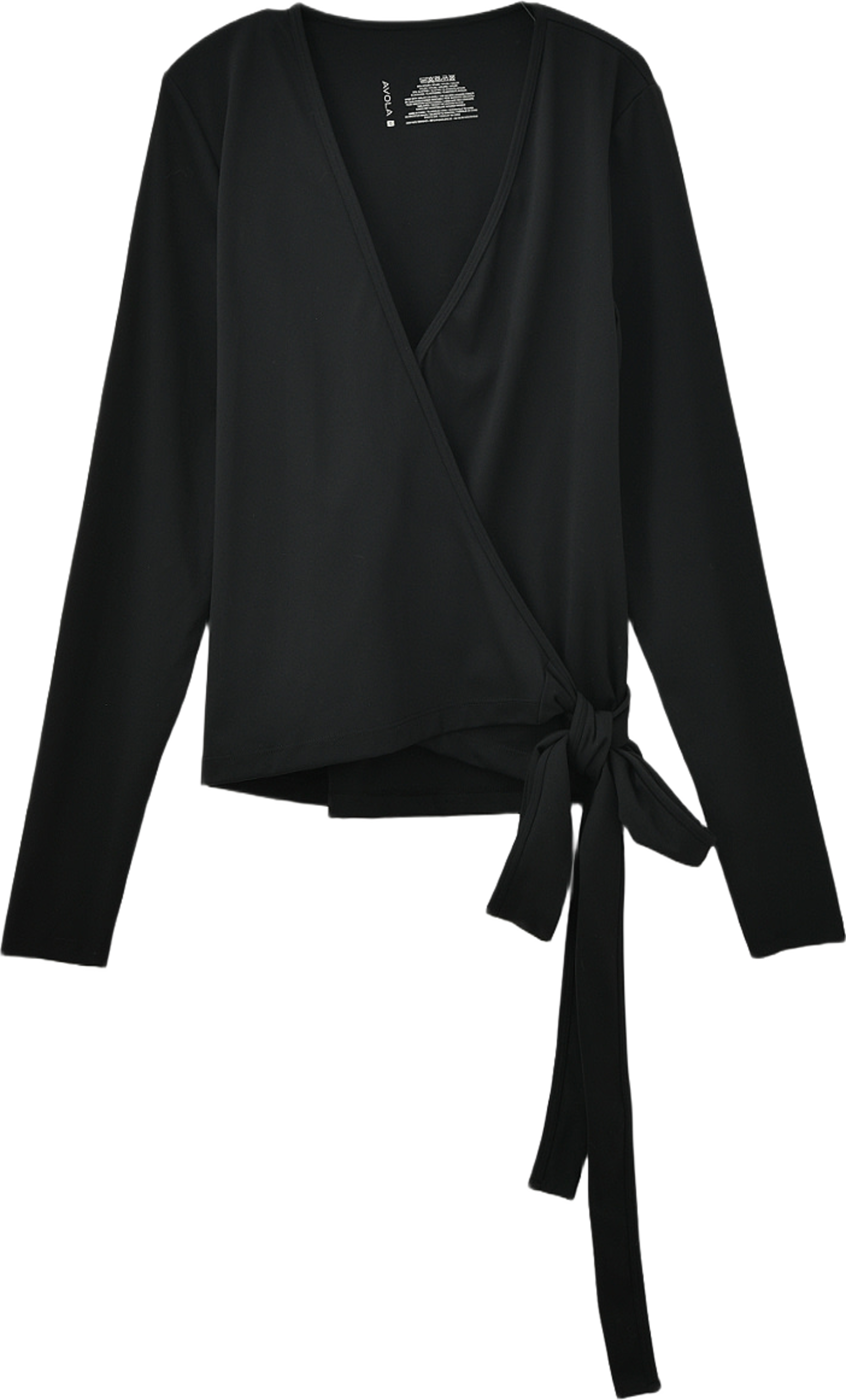 Sports wrap top TEOLINA, från AVOLA, i färgen Black. Klicka för att öppna bilden i stort format