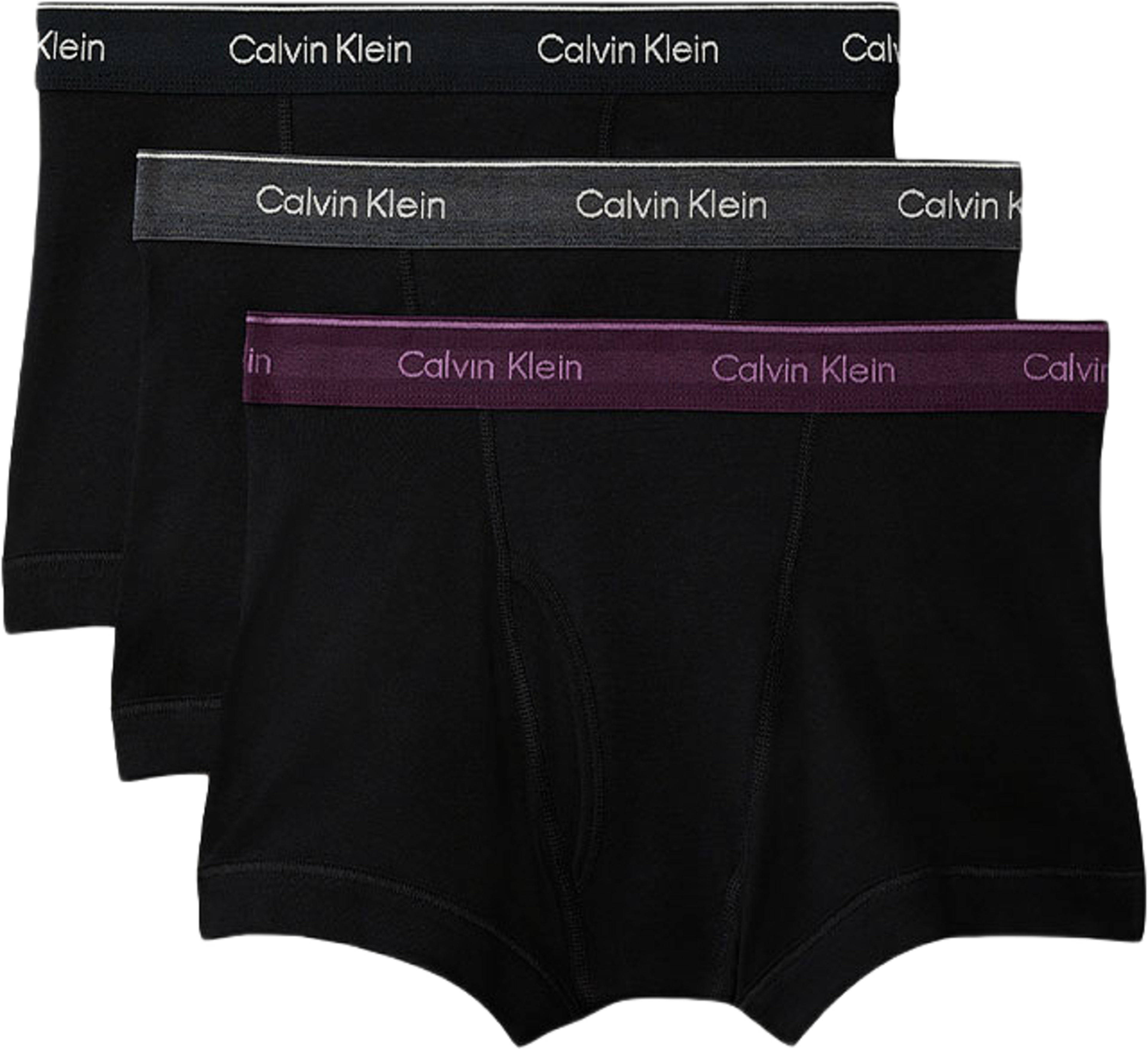 Trunk 3PK, från Calvin Klein, i färgen Black W/ Black Wb/Black W/ Dark Pur. Klicka för att öppna bilden i stort format