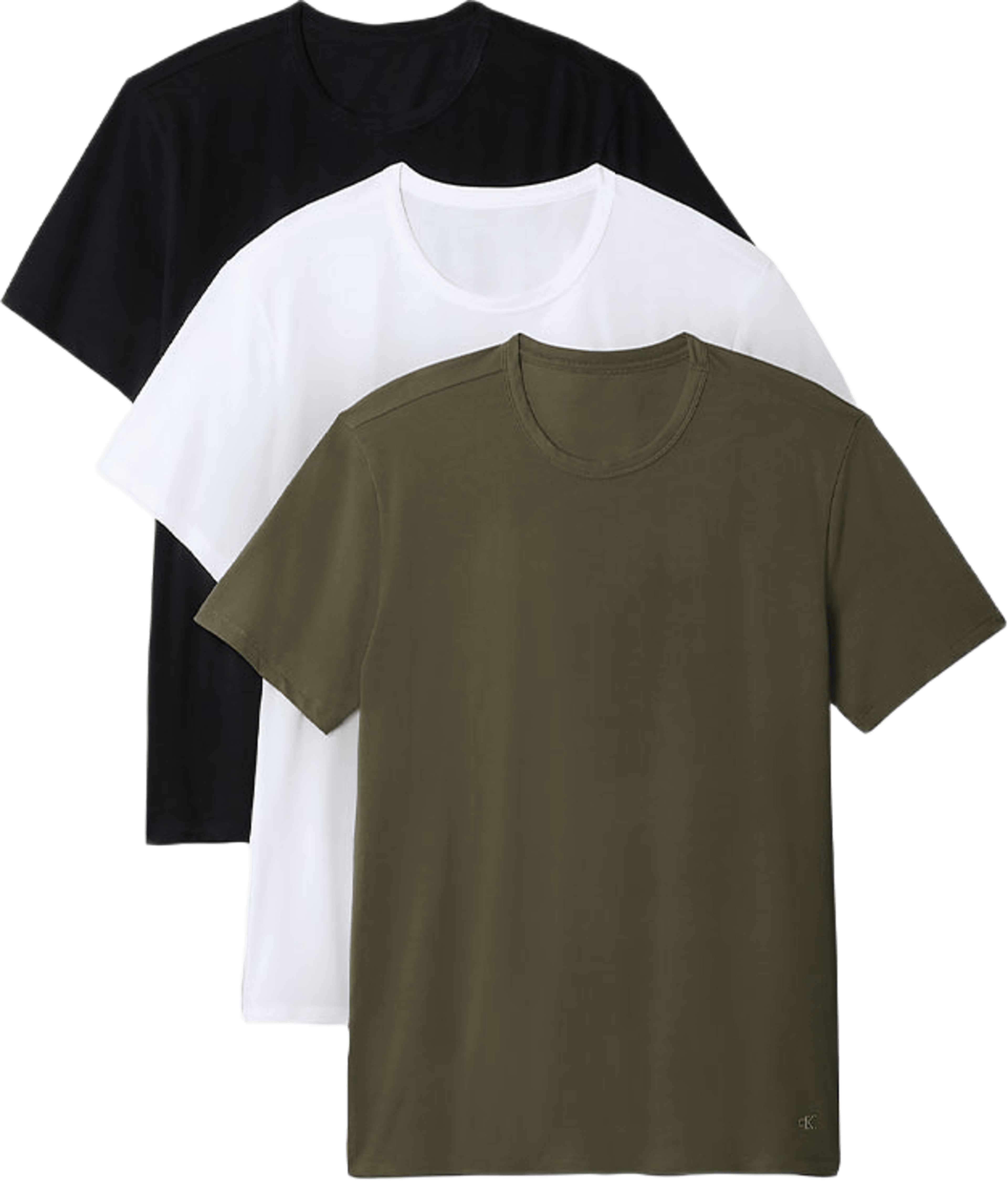 S/S Crew Neck 3-Pack, från Calvin Klein, i färgen Black W/ White Emb/White W/ Black E. Klicka för att öppna bilden i stort format