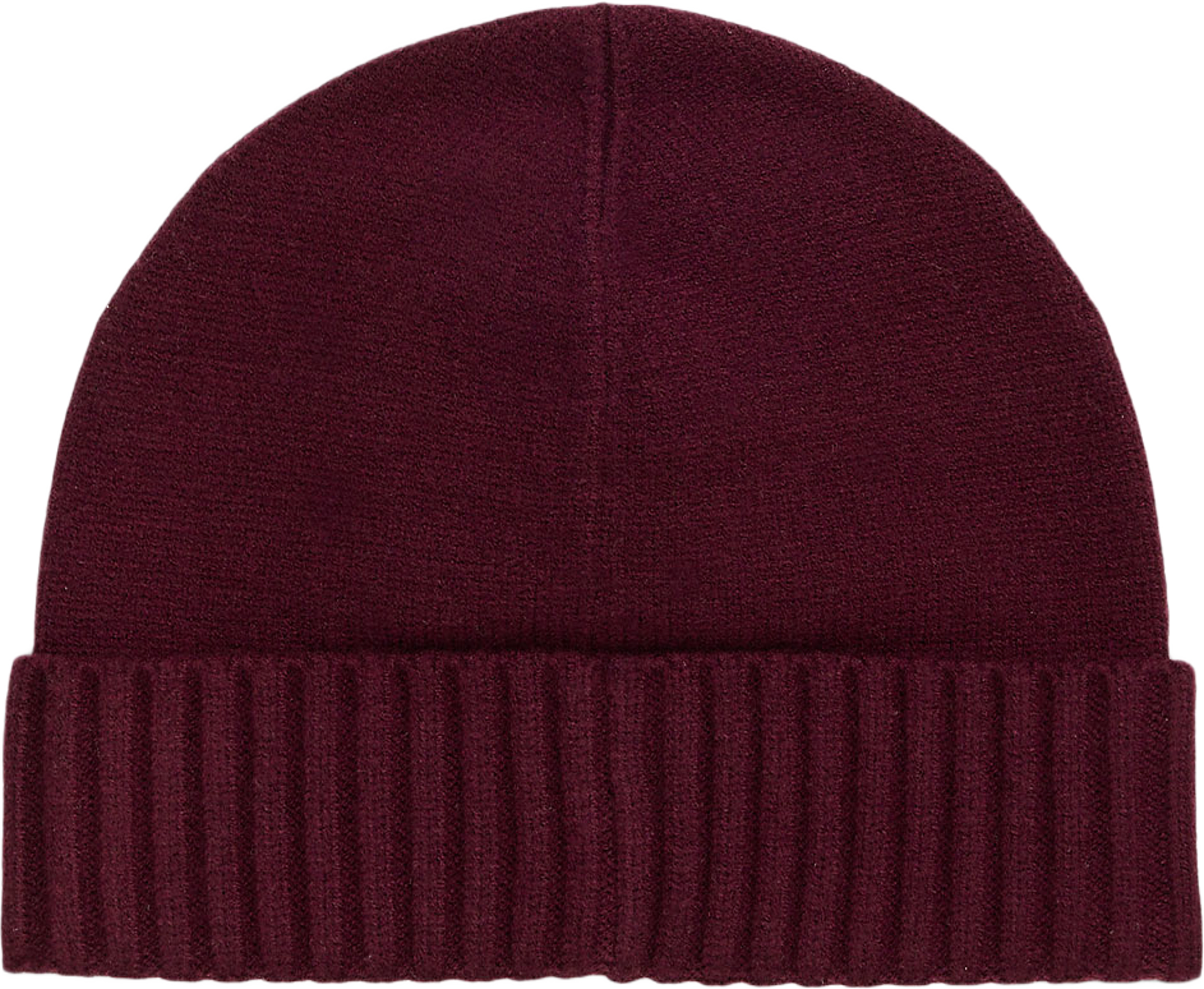 Button-Trim Knit Beanie, från Lauren Ralph Lauren, i färgen Dark Garnet. Klicka för att öppna bilden i stort format