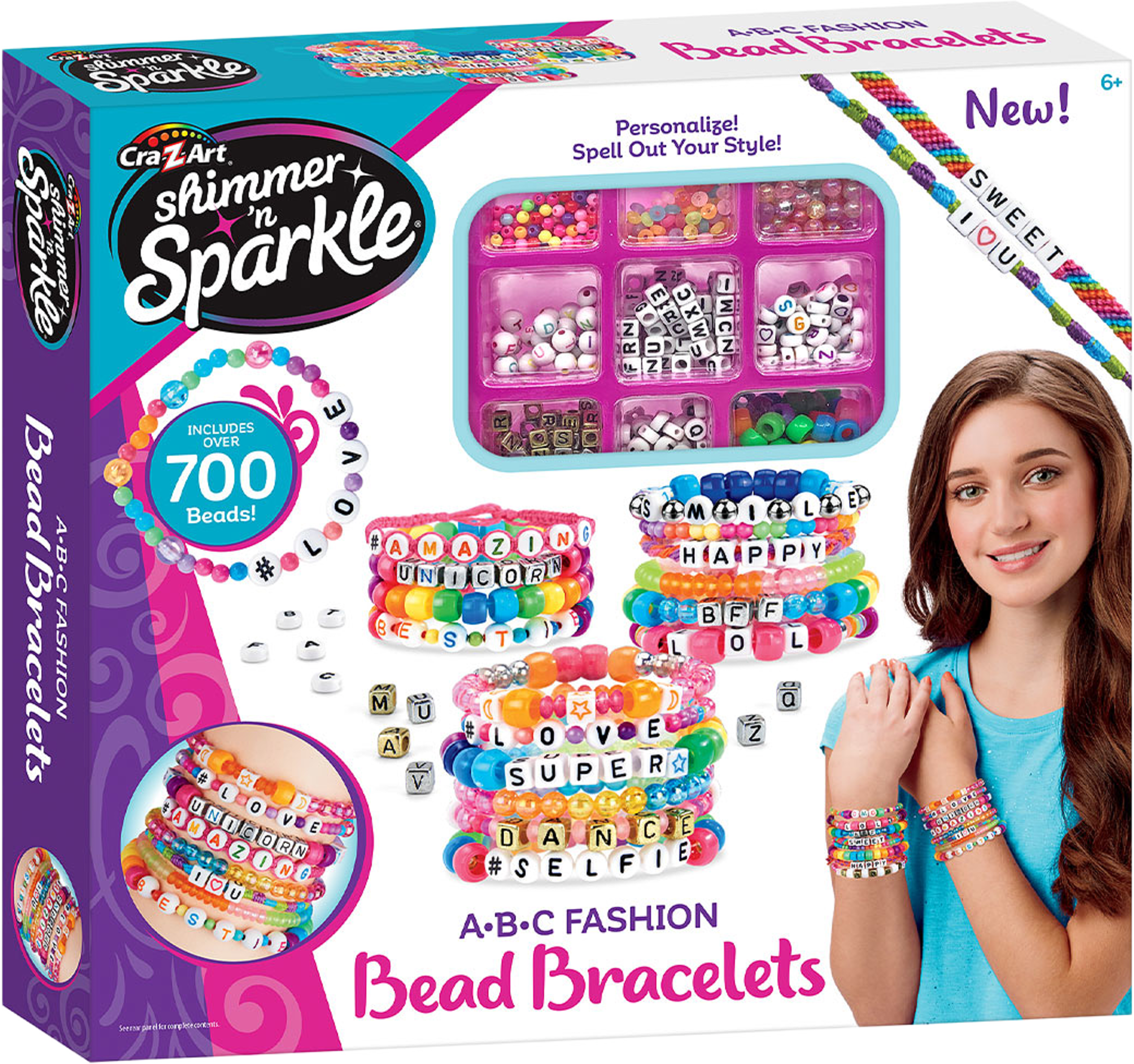 Abc Fashion Bead Bracelets, från Shimmer 'n Sparkle. Klicka för att öppna bilden i stort format