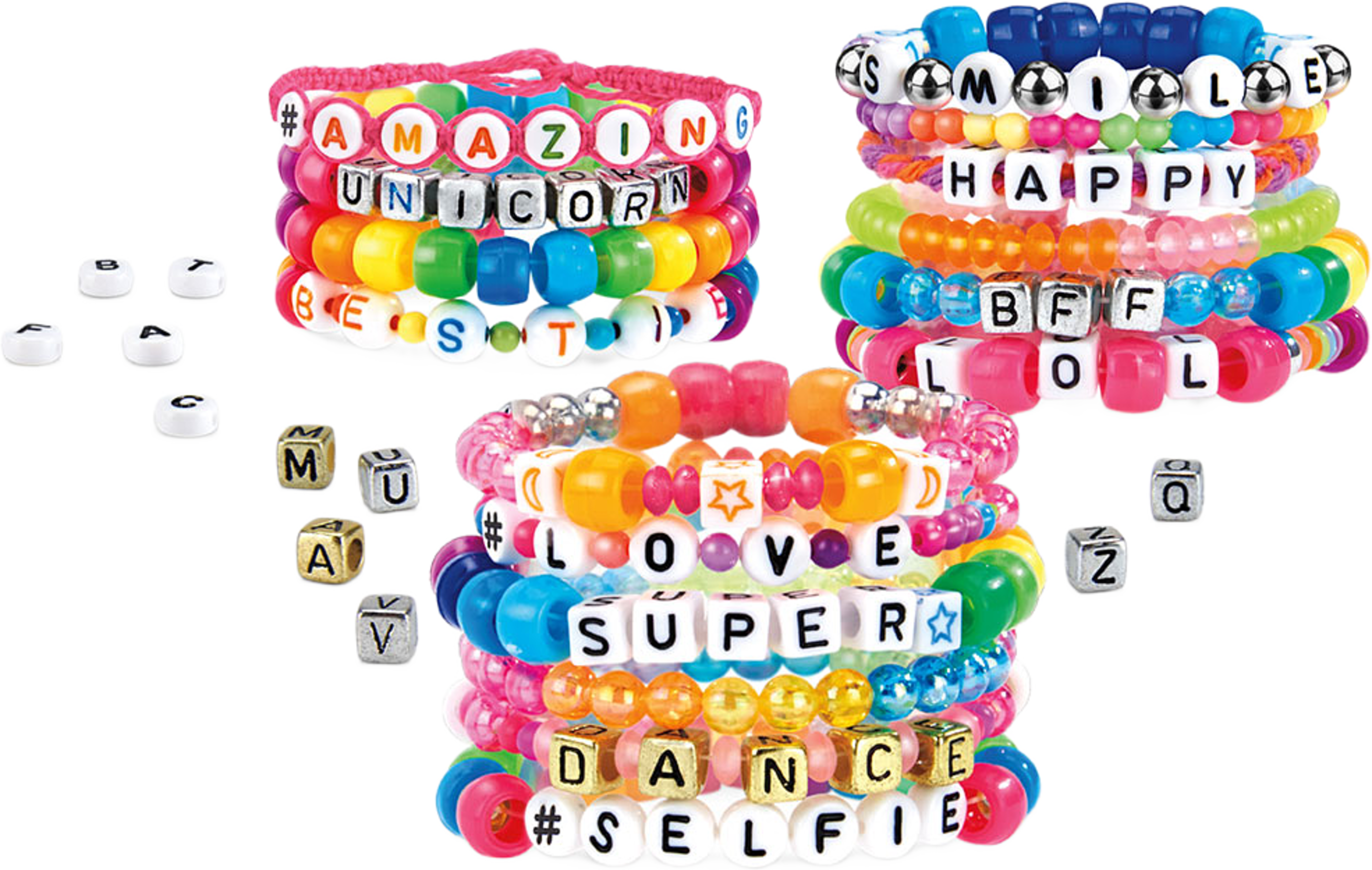Abc Fashion Bead Bracelets, från Shimmer 'n Sparkle. Klicka för att öppna bilden i stort format