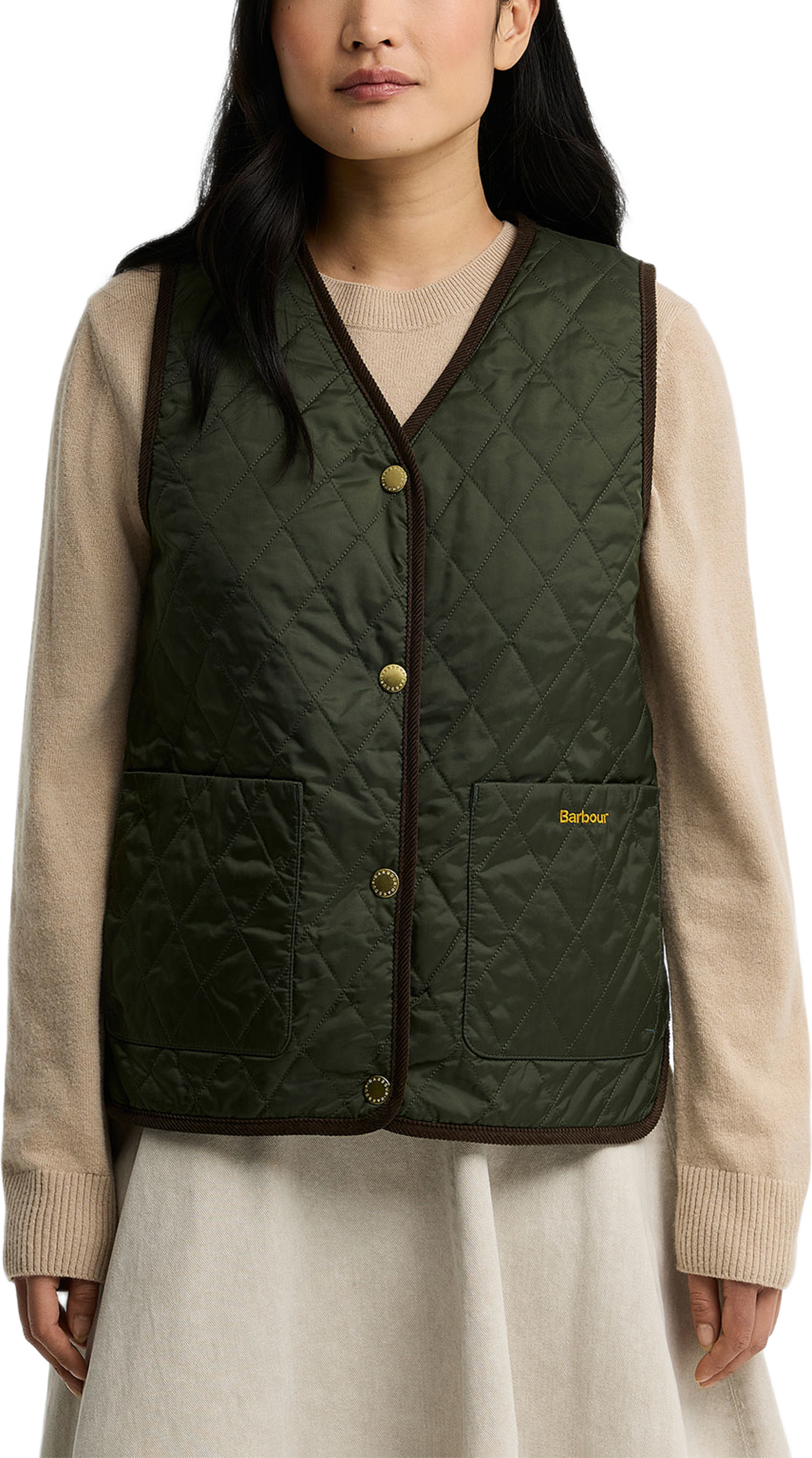 Barbour Tartan Reimagined Icons Reversible Tartan Liner, från Barbour, i färgen Olive/Classic. Klicka för att öppna bilden i stort format