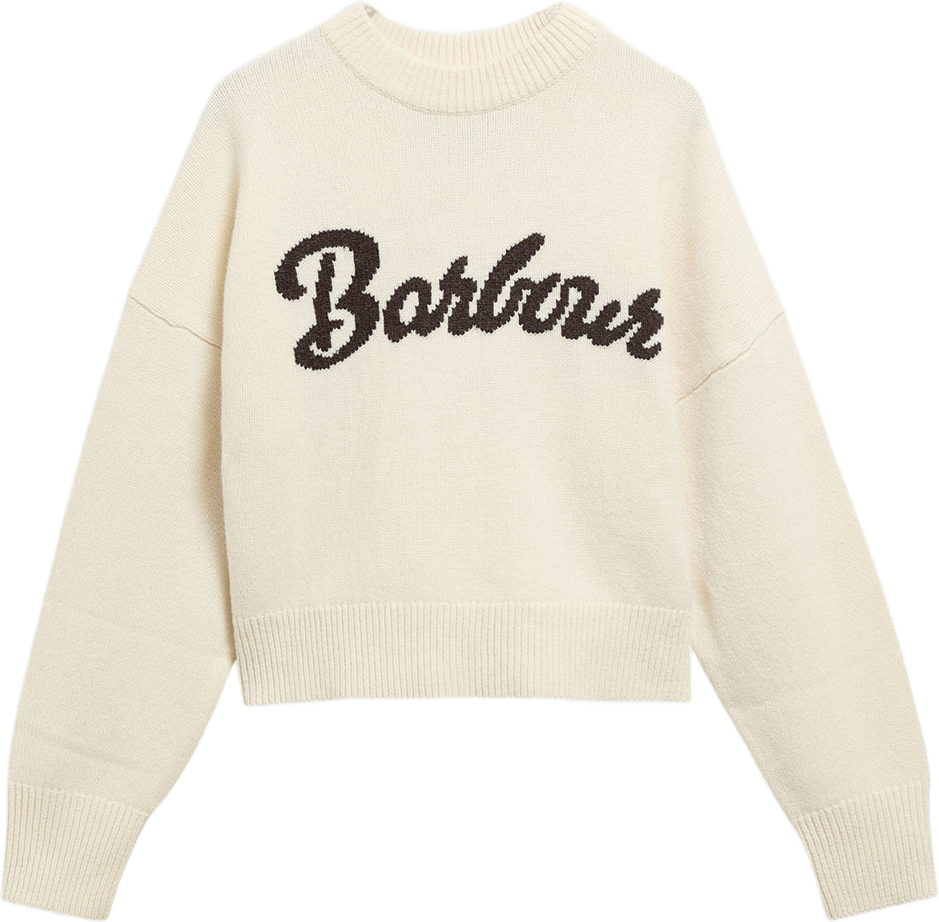 Barbour Ivybridge Crew Neck Jumper, från Barbour, i färgen Ecru. Klicka för att öppna bilden i stort format
