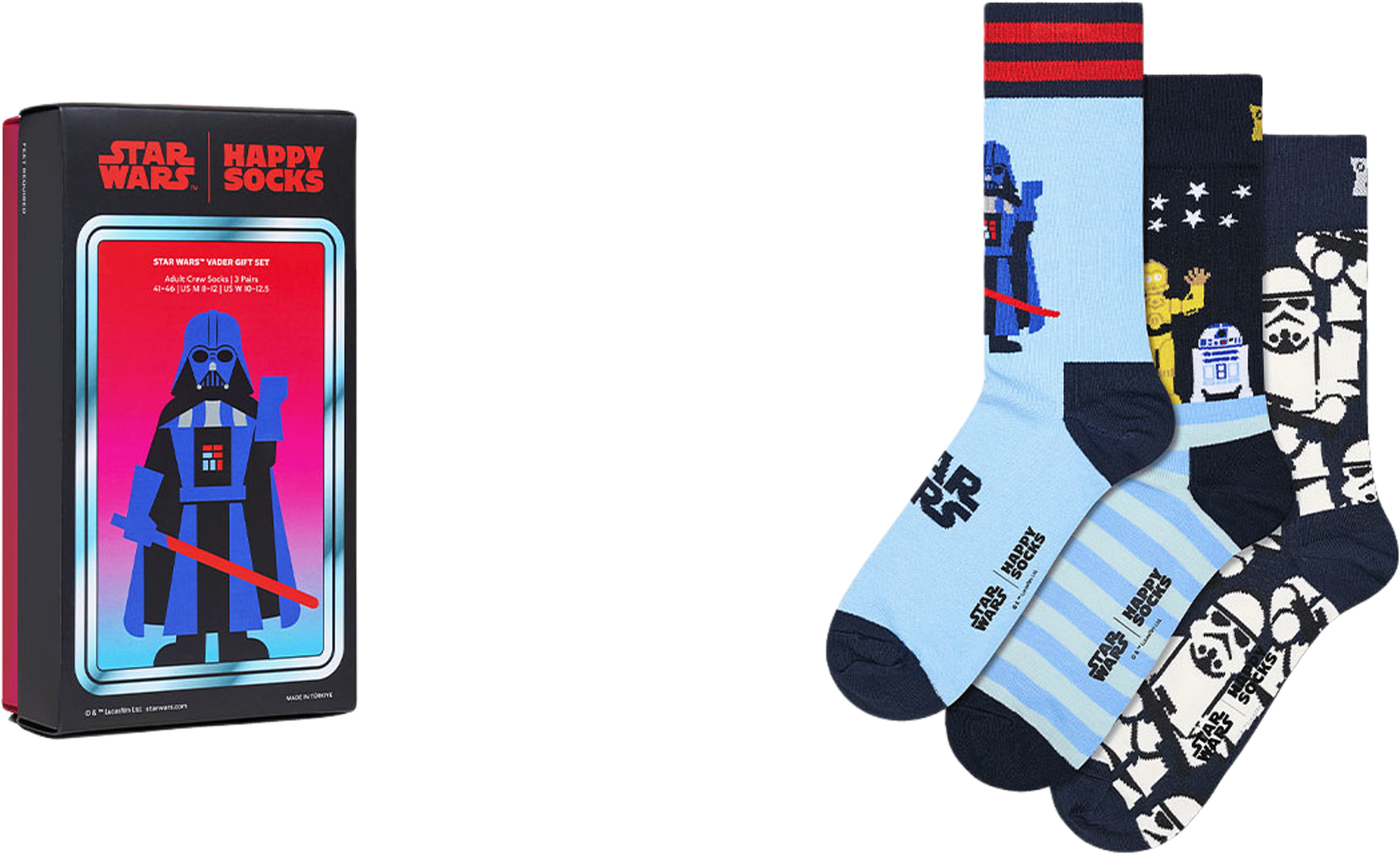 STAR WARS™ 3-Pack Socks Gift Set, från Happy Socks, i färgen Light Blue. Klicka för att öppna bilden i stort format