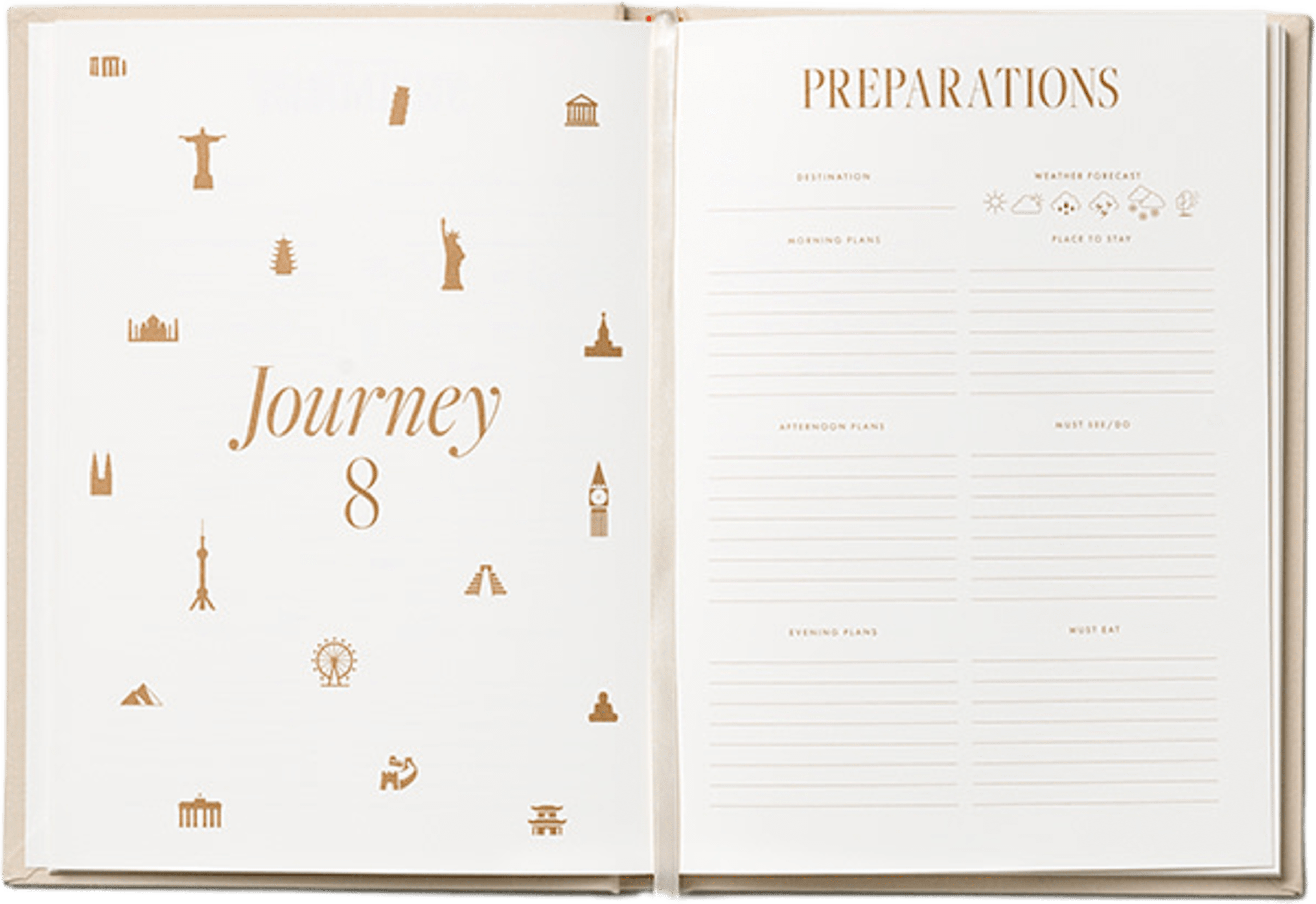 Bon Voyage - Travel Journal, från Printworks, i färgen Blue/Beige. Klicka för att öppna bilden i stort format