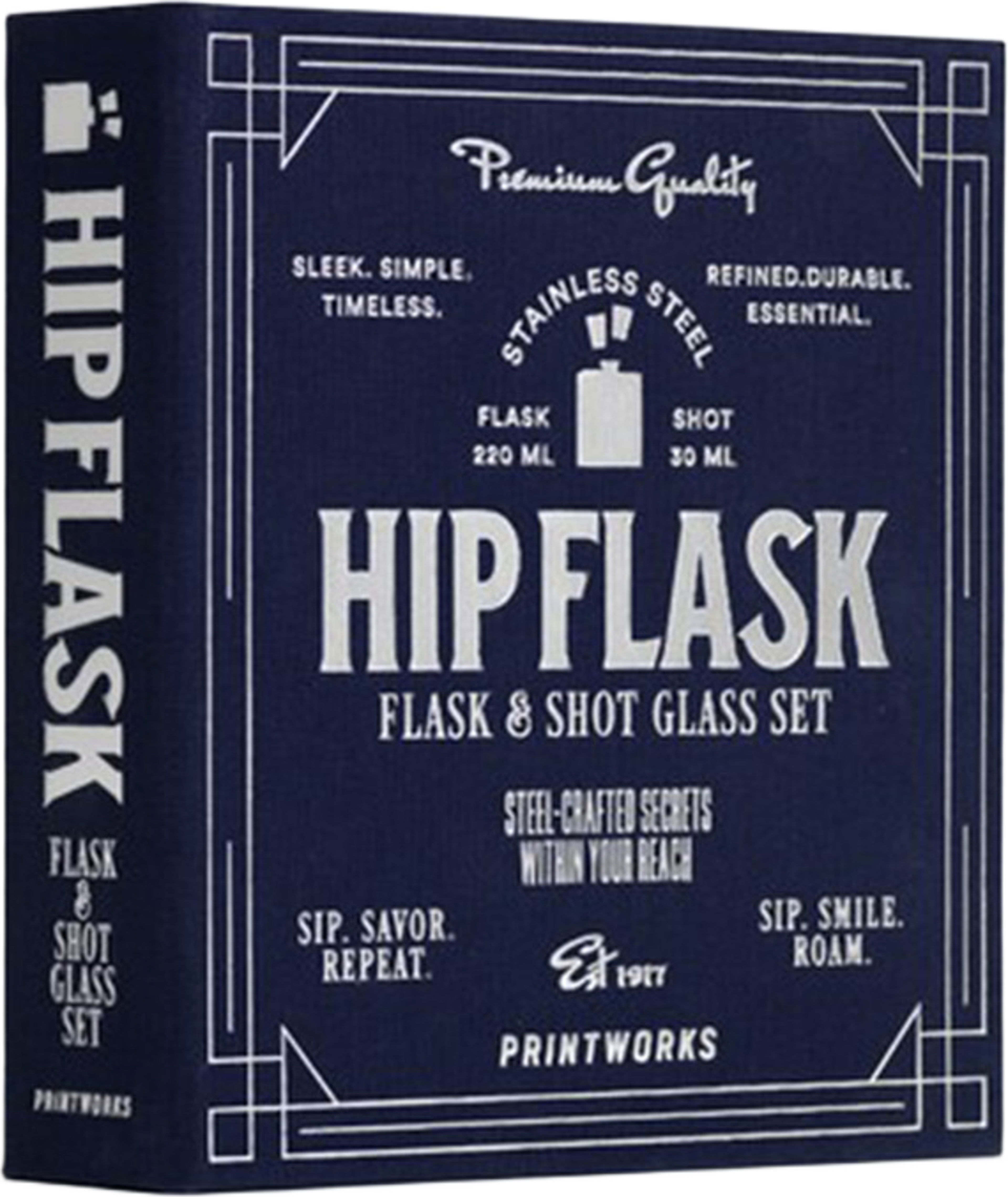 The Essentials - Hip Flask, Dark Blue, från Printworks, i färgen Dark Blue. Klicka för att öppna bilden i stort format