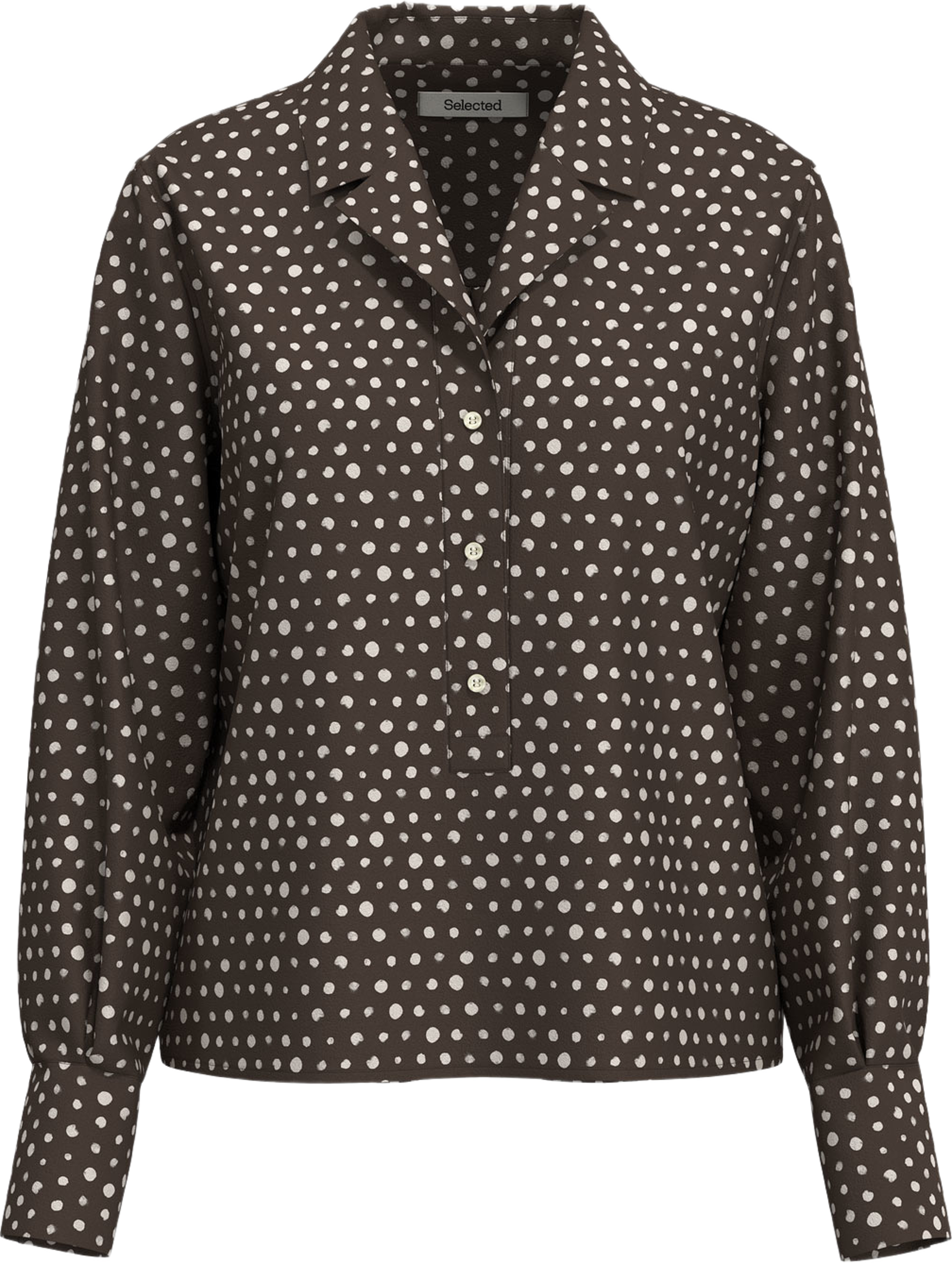 Kaia Relaxed Revers Top, från Selected, i färgen Delicioso Aop. Klicka för att öppna bilden i stort format