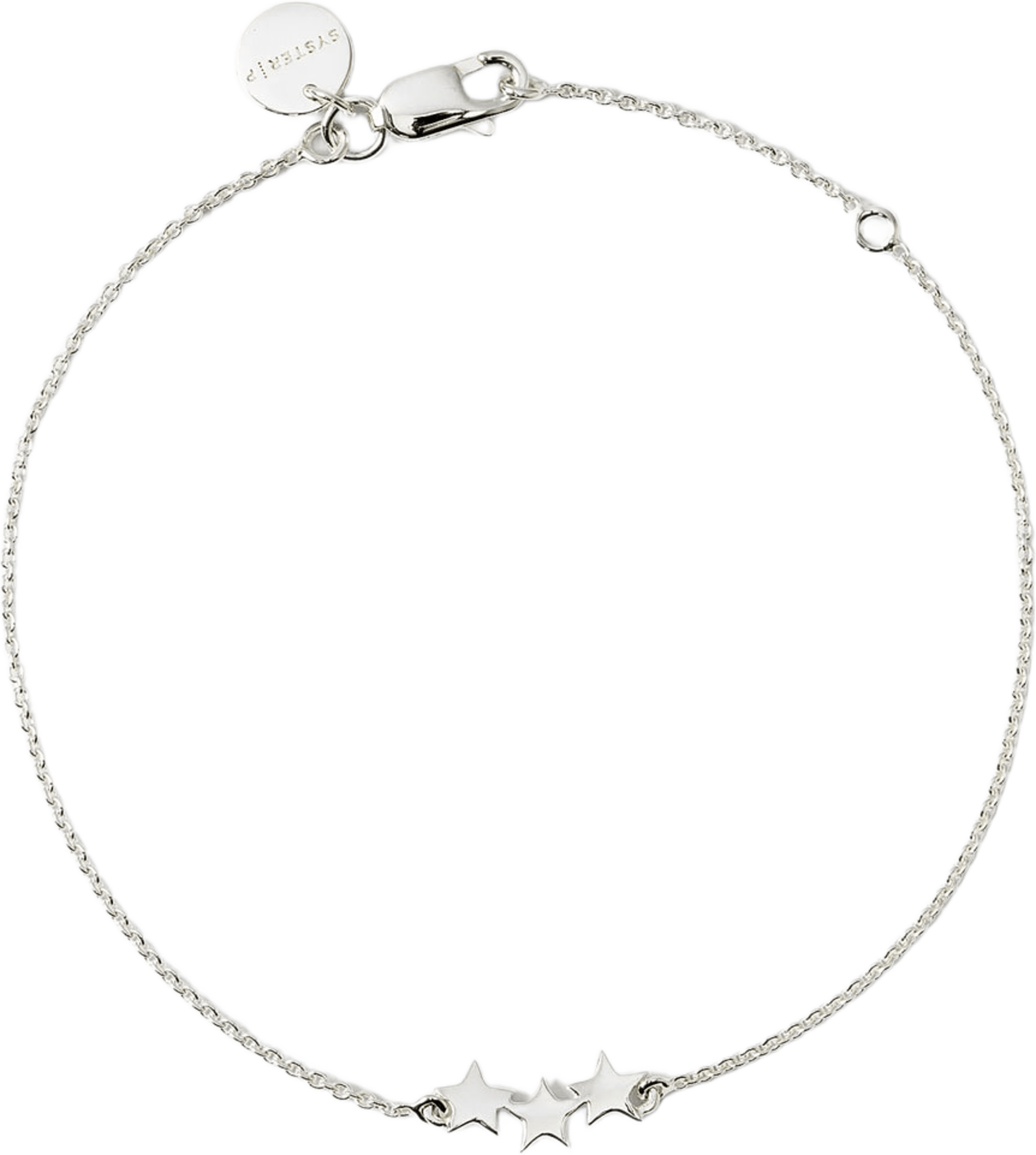 Snap Bracelet Plain Triple Star, från Syster P, i färgen Silver. Klicka för att öppna bilden i stort format