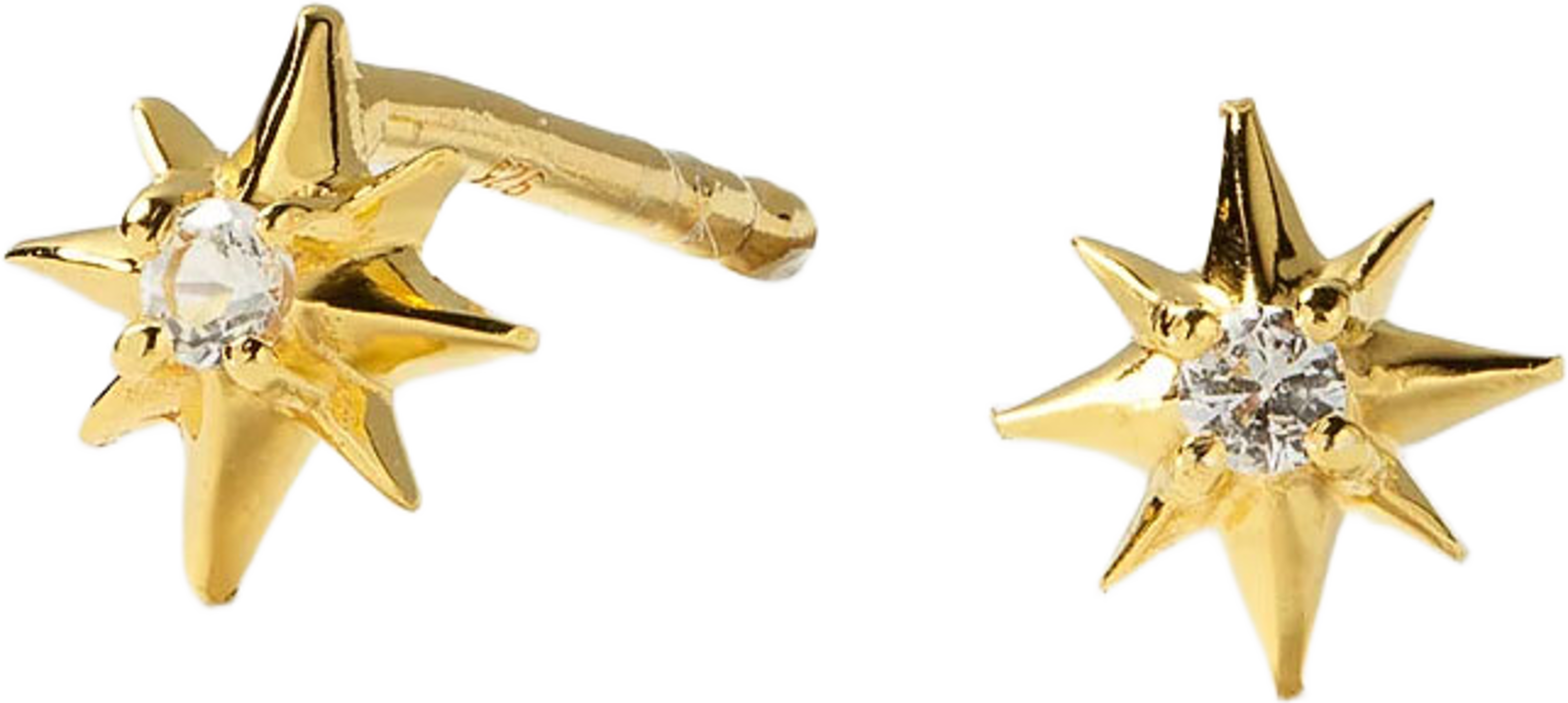 North Star Stud Earrings, från Syster P, i färgen Gold. Klicka för att öppna bilden i stort format