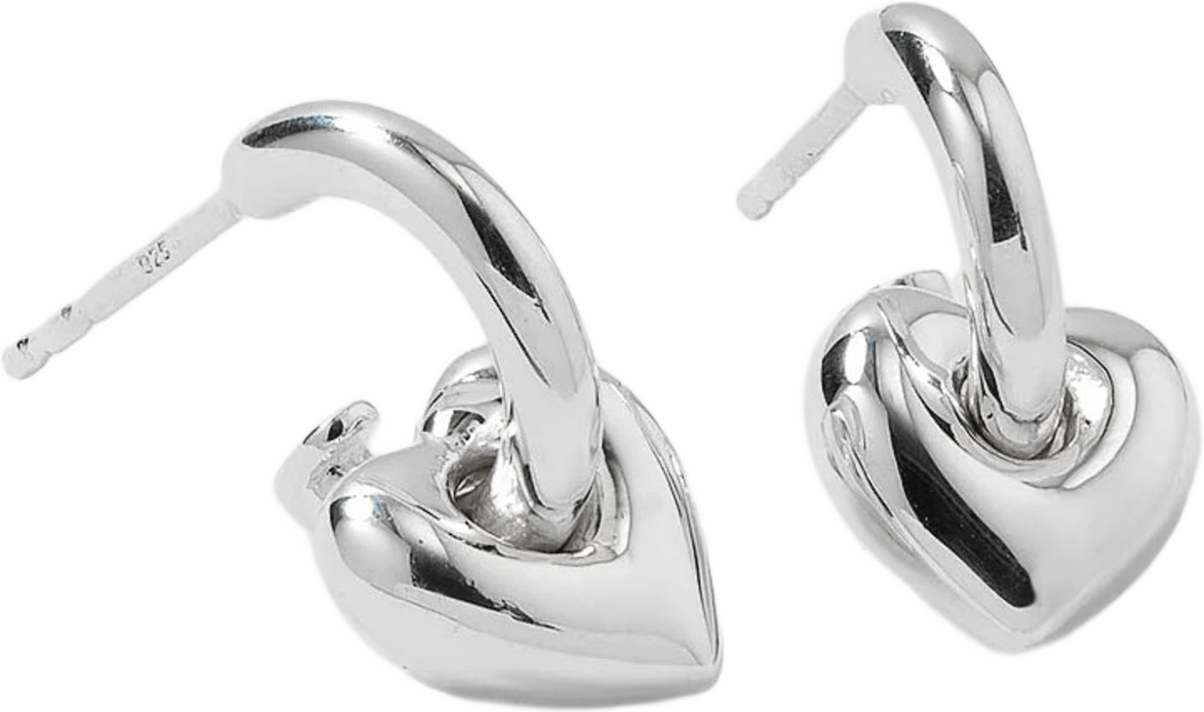 La La Love Fat Heart Earrings, från Syster P, i färgen Silver. Klicka för att öppna bilden i stort format