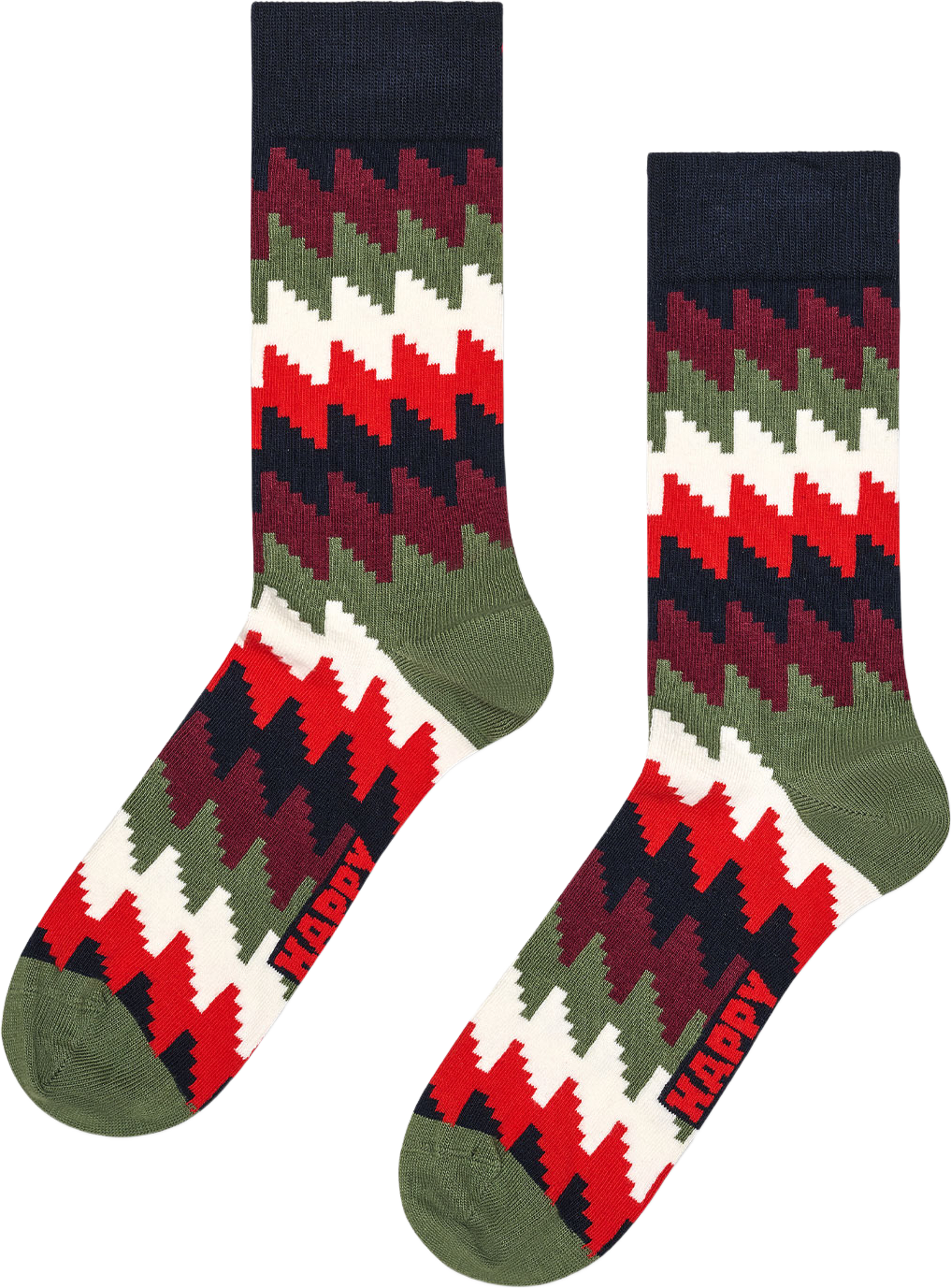 Zig Zag Sock, från Happy Socks, i färgen Dark Green. Klicka för att öppna bilden i stort format
