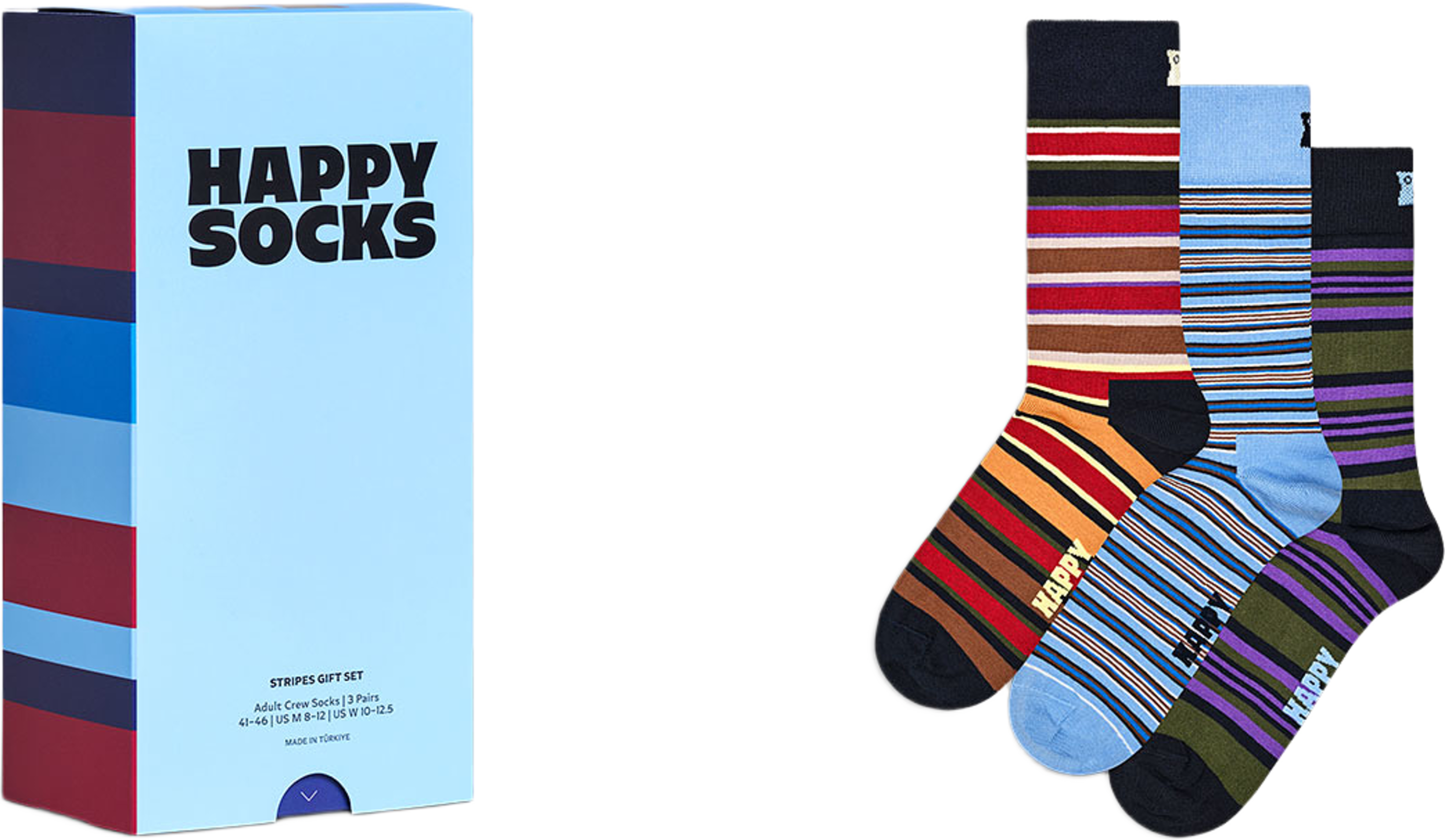 3-Pack Graphic Socks Gift Set, från Happy Socks, i färgen Navy. Klicka för att öppna bilden i stort format
