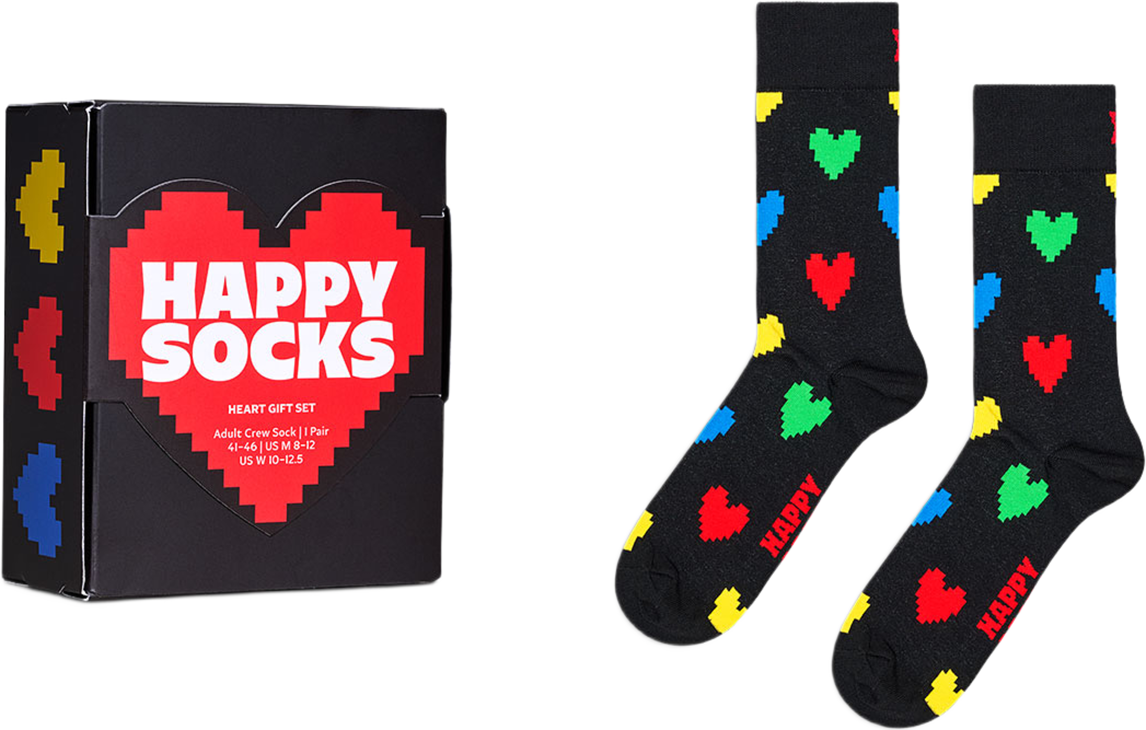 1-Pack Valentines Sock Gift Set, från Happy Socks, i färgen Black. Klicka för att öppna bilden i stort format