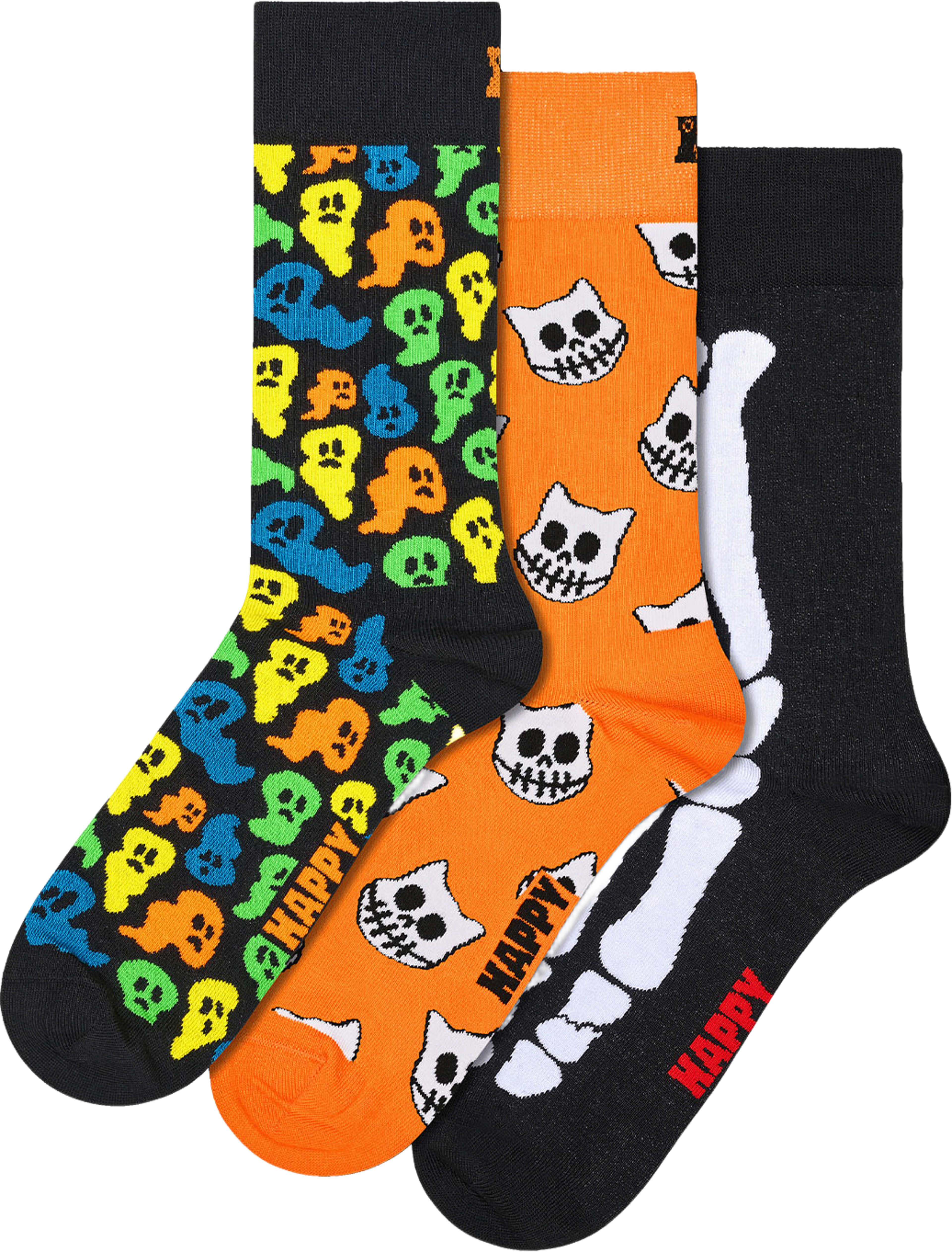 3-Pack Halloween Socks Gift Set, från Happy Socks, i färgen Black. Klicka för att öppna bilden i stort format