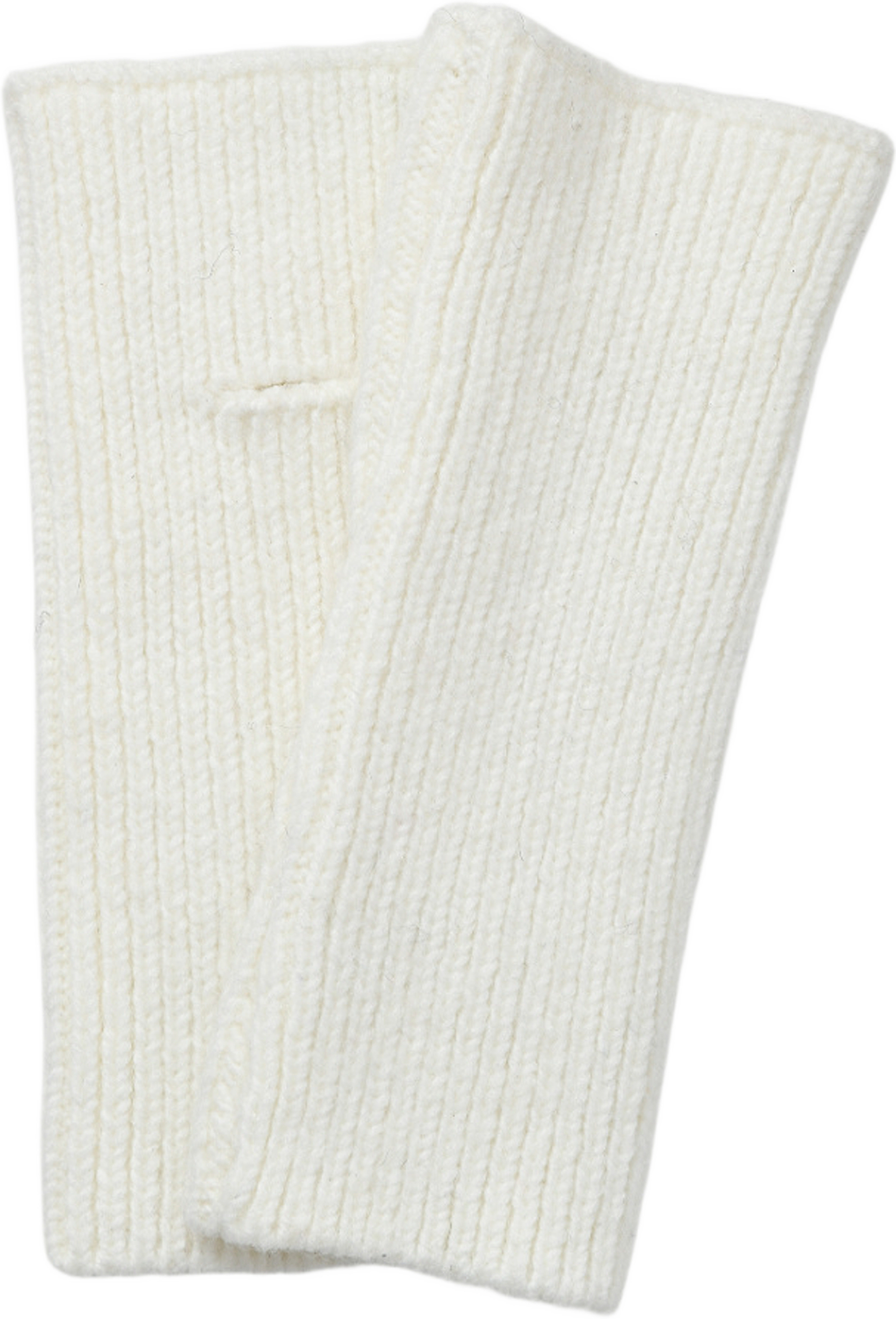 Ribbstickade handledsvärmare ANNIE, från Å WOMAN, i färgen White. Klicka för att öppna bilden i stort format