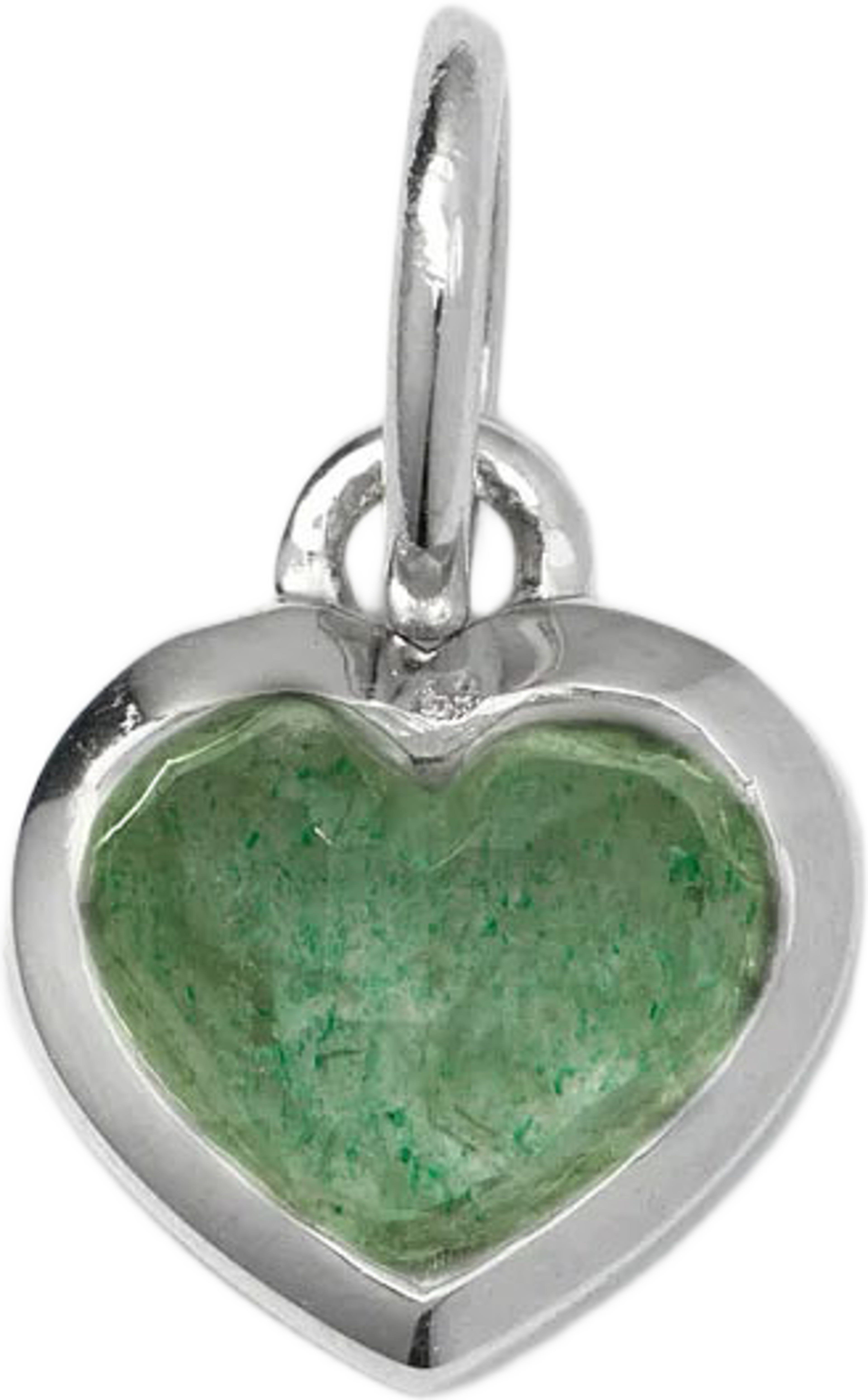 Beloved Heart Pendant, från Syster P, i färgen Green Aventurine Silver. Klicka för att öppna bilden i stort format