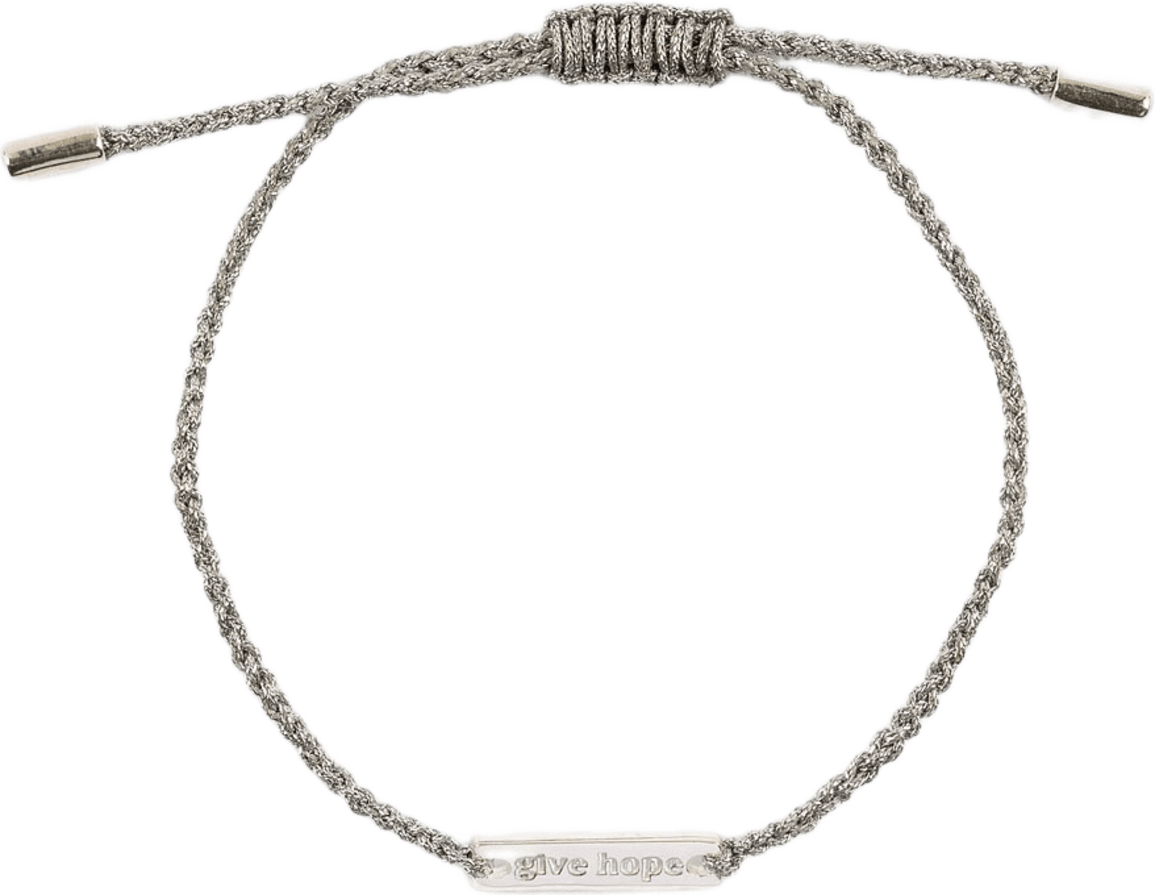 Give Hope Bracelet, från Syster P, i färgen Metallic Silver. Klicka för att öppna bilden i stort format
