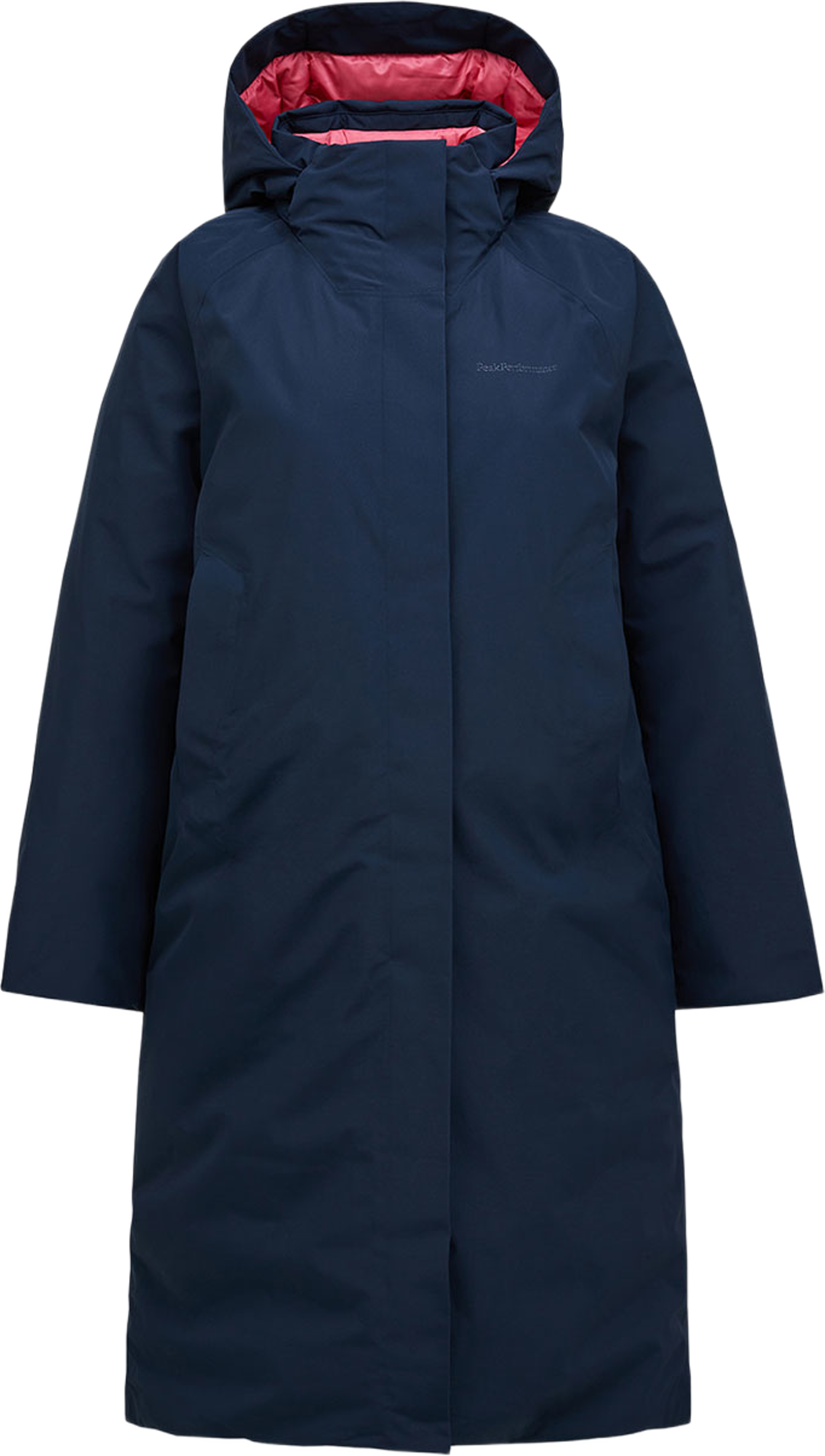 Treeline Down Coat, från Peak Performance, i färgen Blue Shadow/Mountain Blush. Klicka för att öppna bilden i stort format