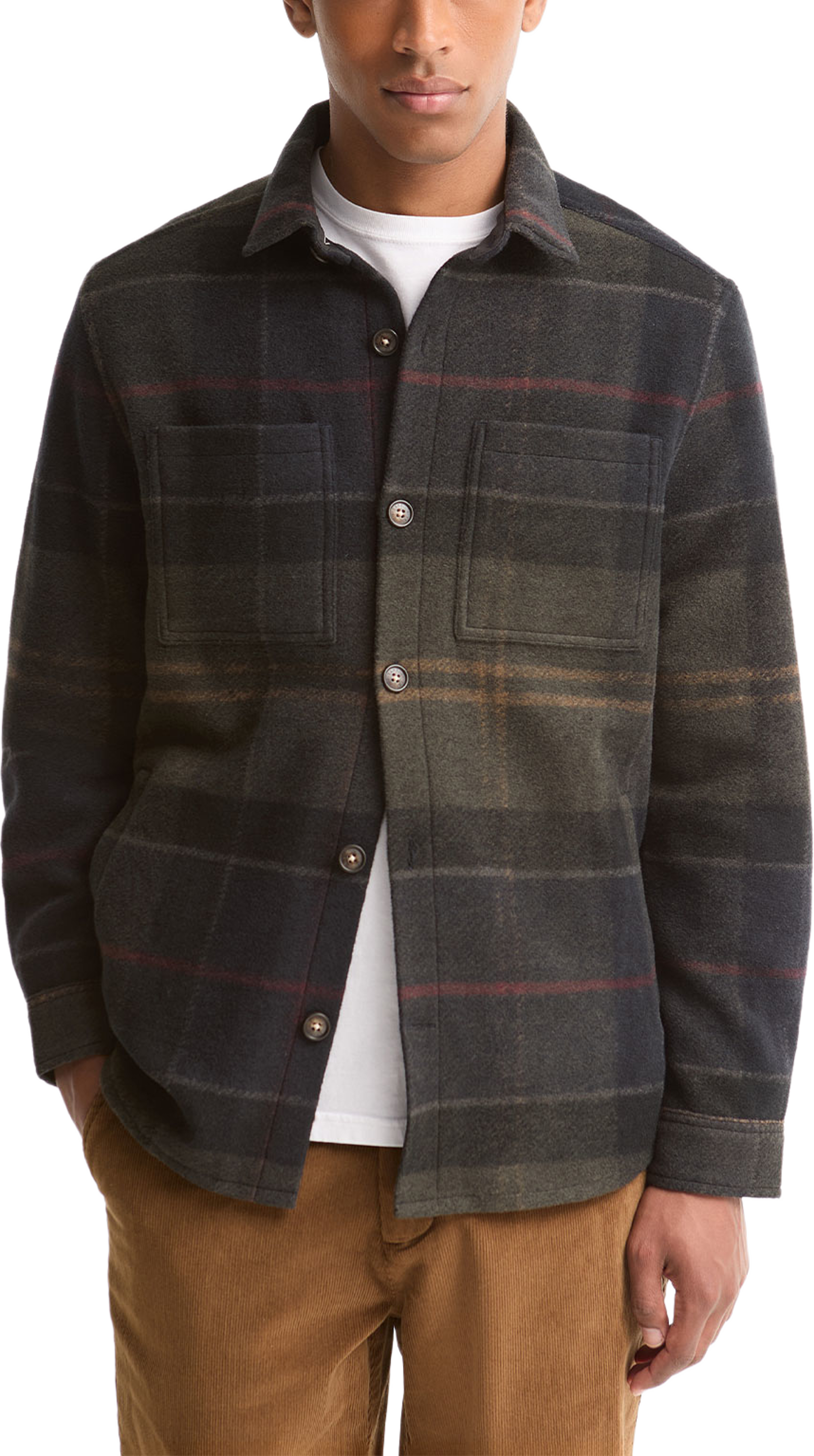 Barbour Woodlane Brushed Check Overshirt, från Barbour, i färgen Shadow Classic Tartan. Klicka för att öppna bilden i stort format