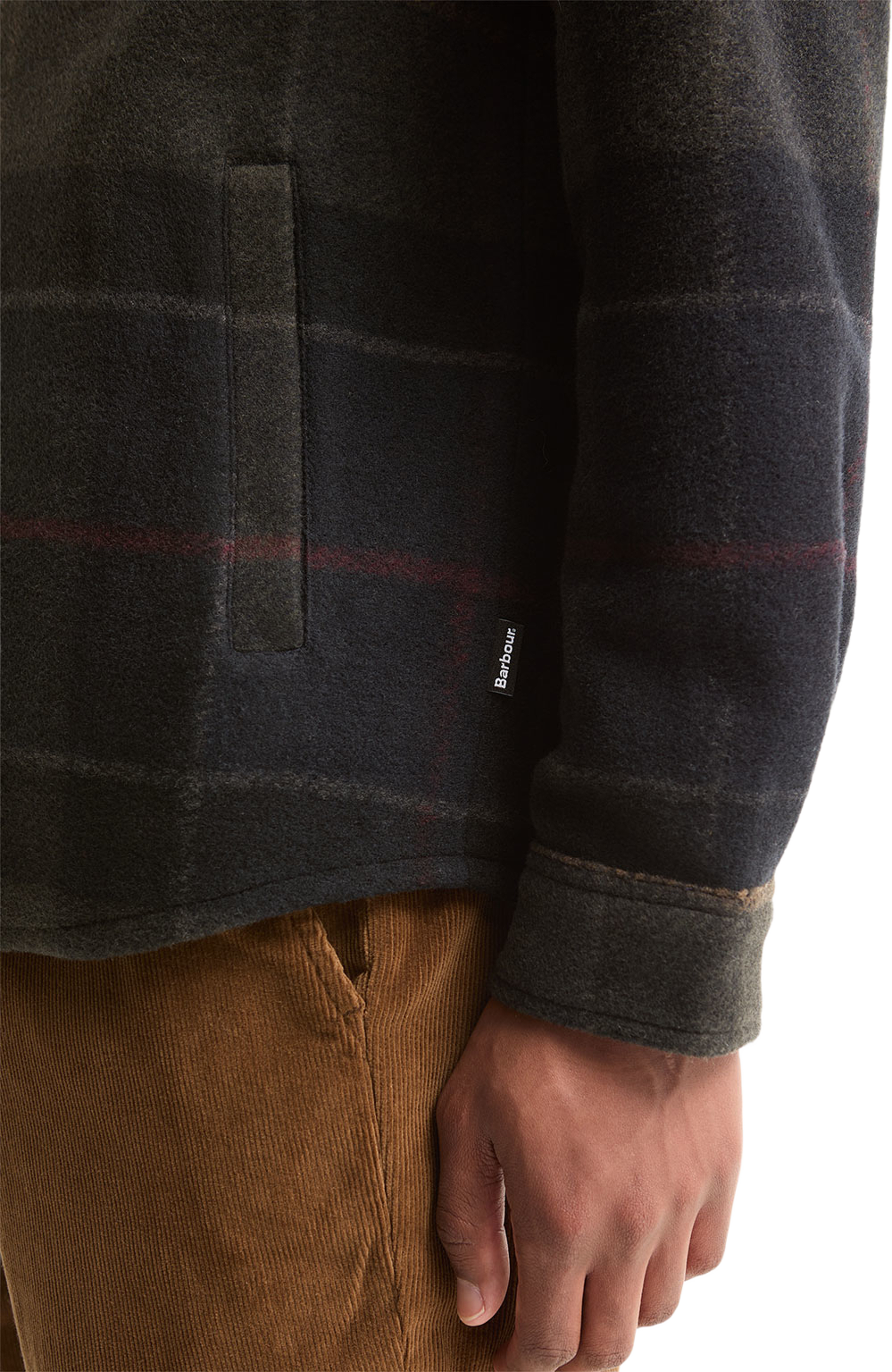 Barbour Woodlane Brushed Check Overshirt, från Barbour, i färgen Shadow Classic Tartan. Klicka för att öppna bilden i stort format