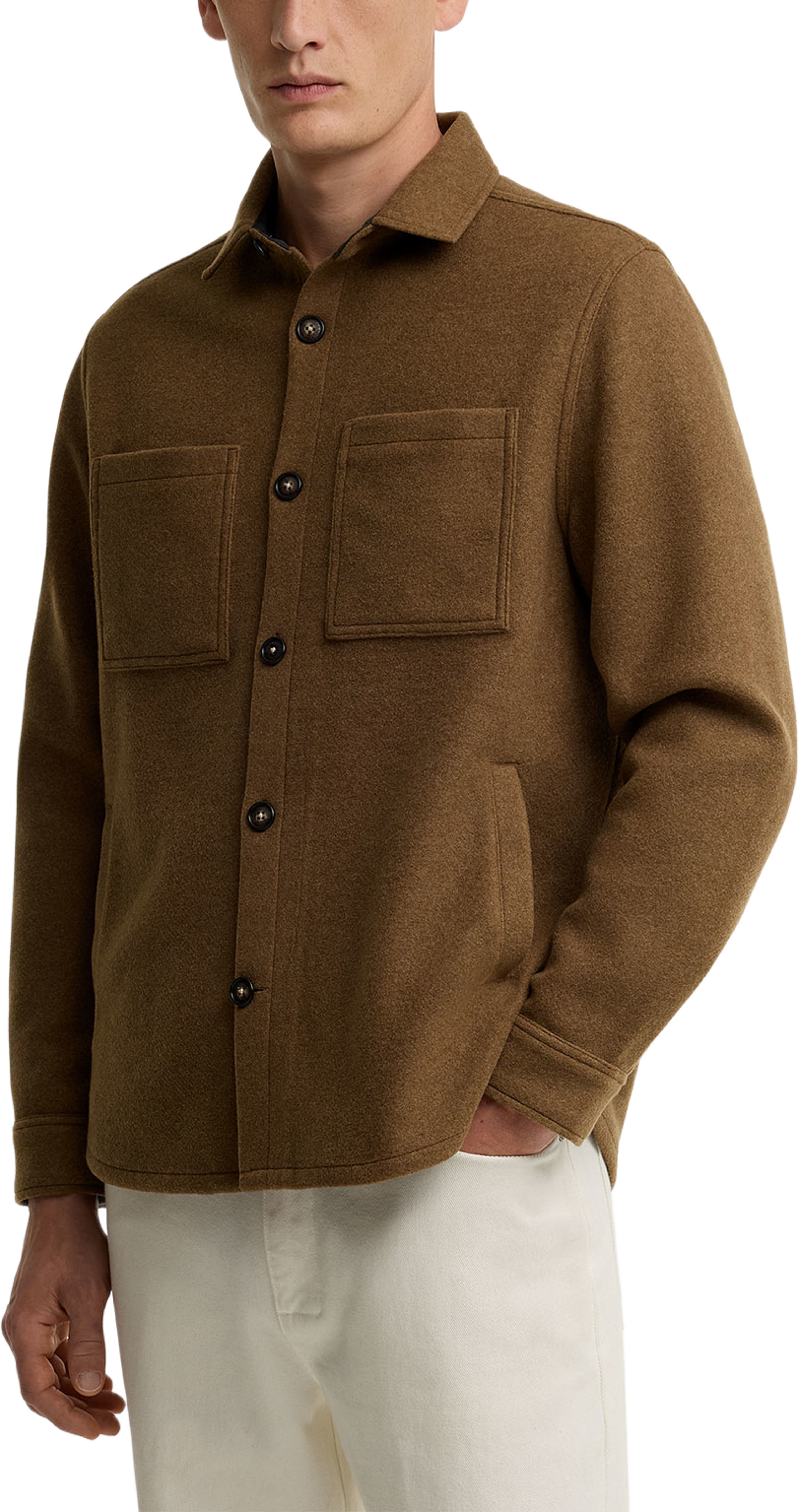 Barbour Marltown Tailored Wool Blend Overshirt, från Barbour, i färgen Sandstone. Klicka för att öppna bilden i stort format