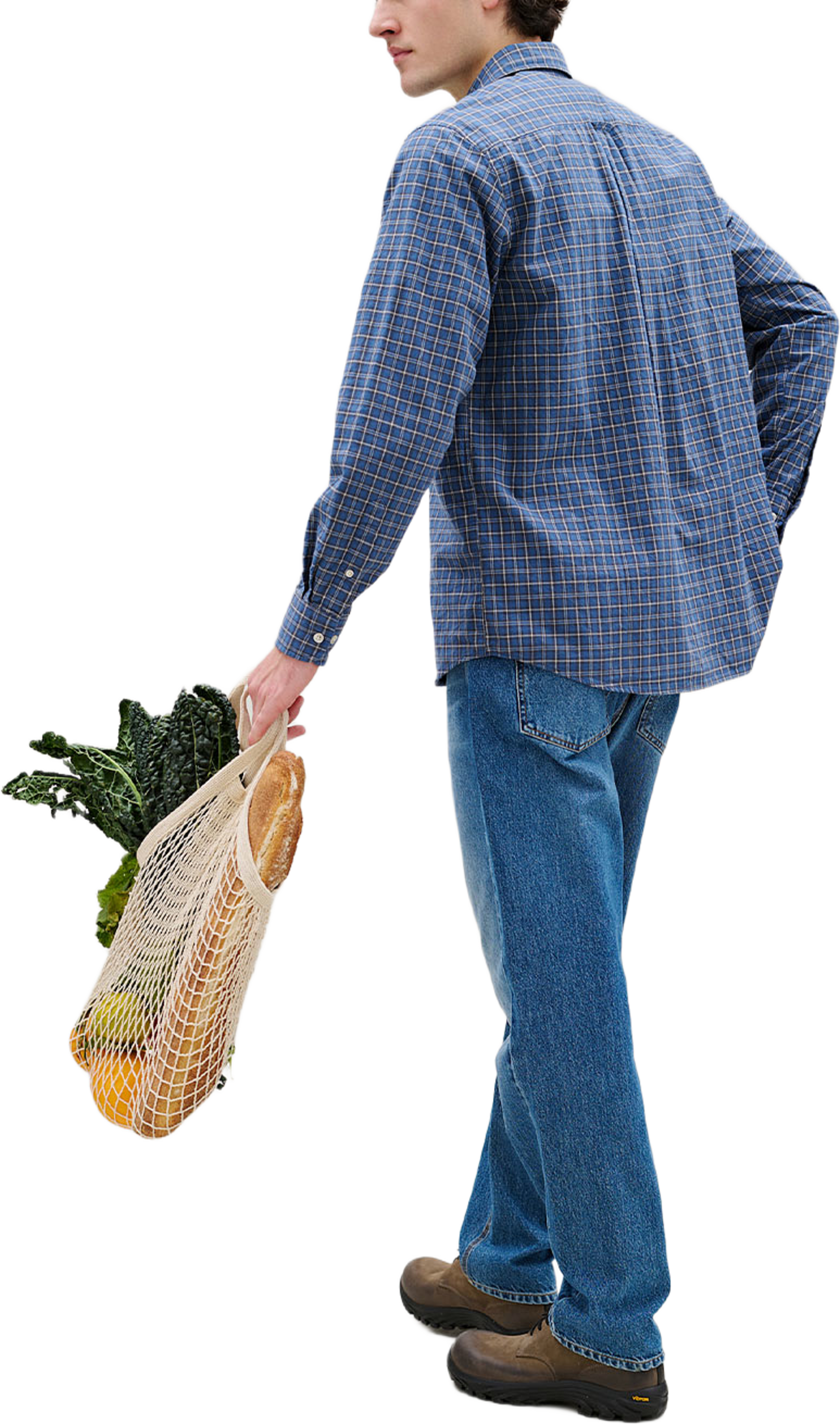 Ridge Regular Fit Flannel Shirt, från Forét, i färgen Navy Check. Klicka för att öppna bilden i stort format
