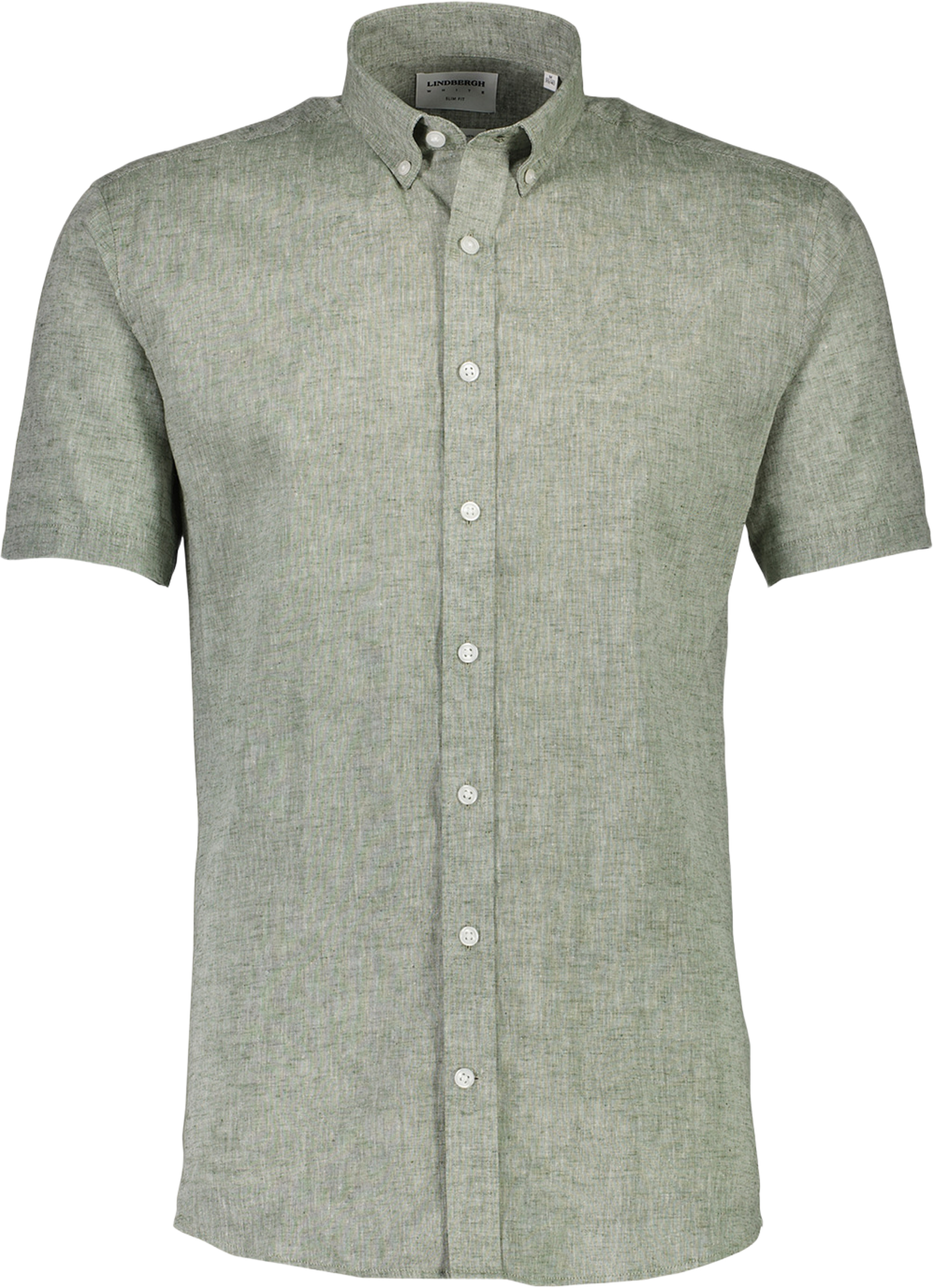 Linen/cotton S/S Shirt, från Lindbergh, i färgen Army. Klicka för att öppna bilden i stort format