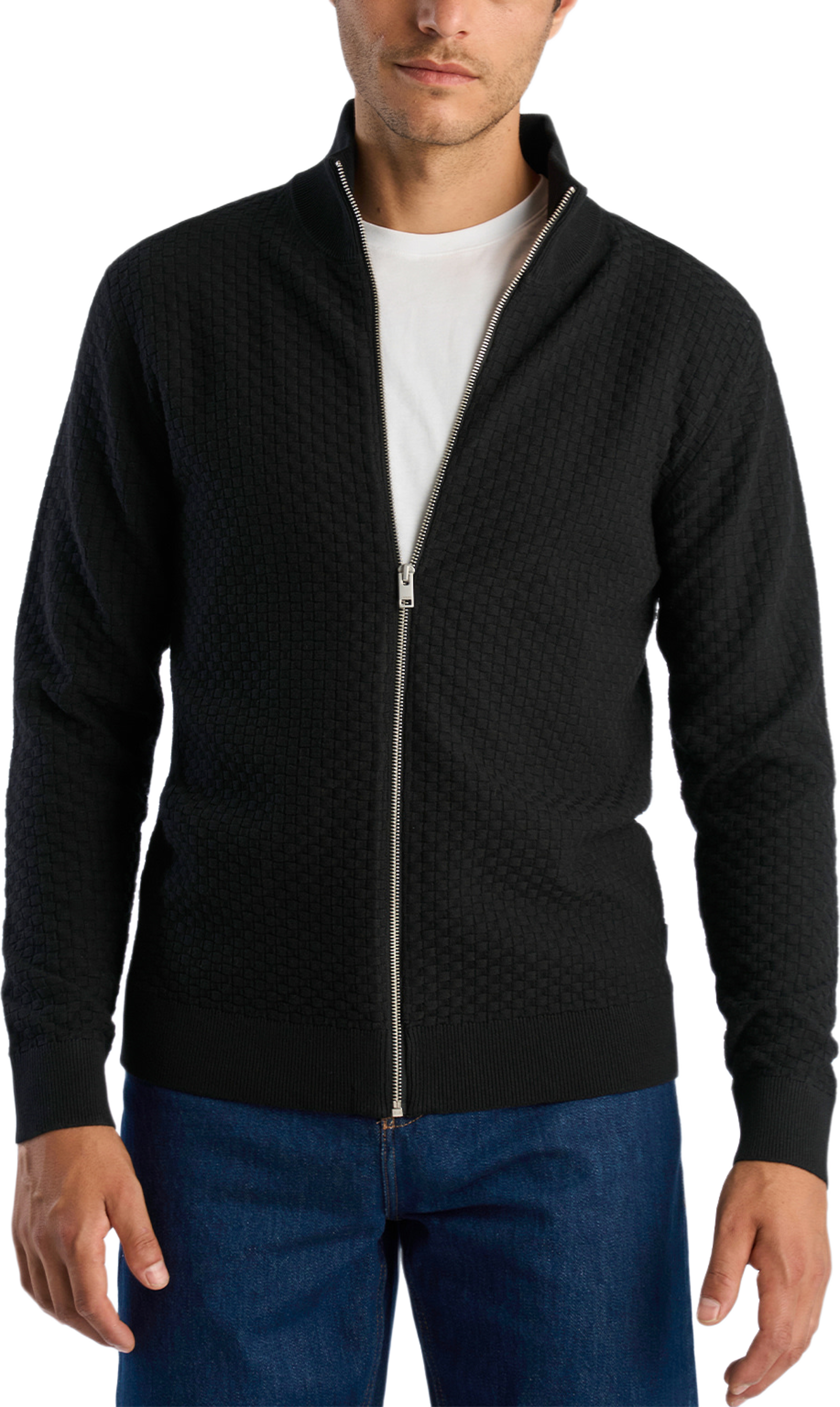 Cardigan, från Lindbergh, i färgen Black. Klicka för att öppna bilden i stort format