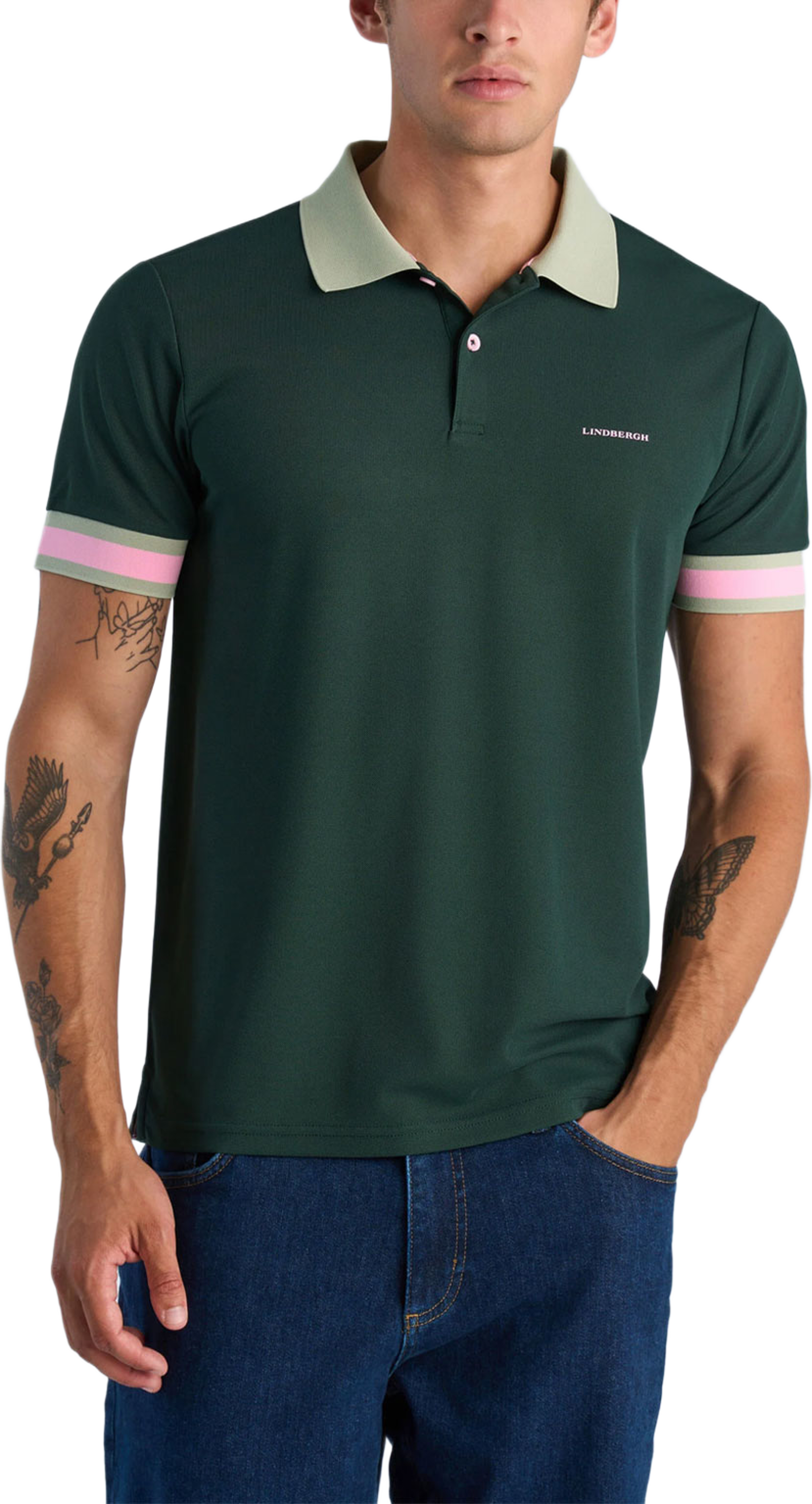 Functional polo pique S/S, från Lindbergh, i färgen Army. Klicka för att öppna bilden i stort format