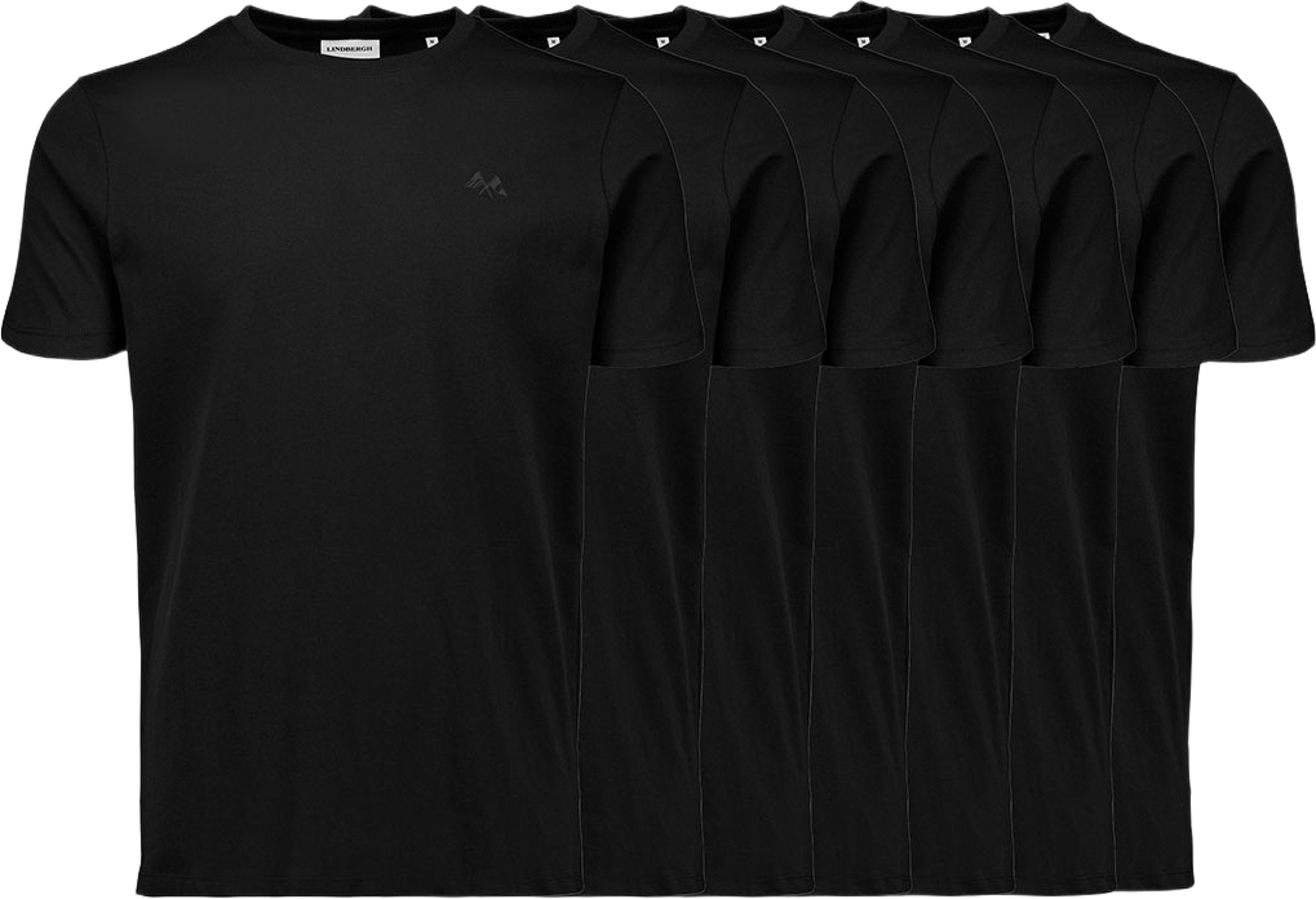 7-pack logo tee S/S, från Lindbergh, i färgen Black. Klicka för att öppna bilden i stort format
