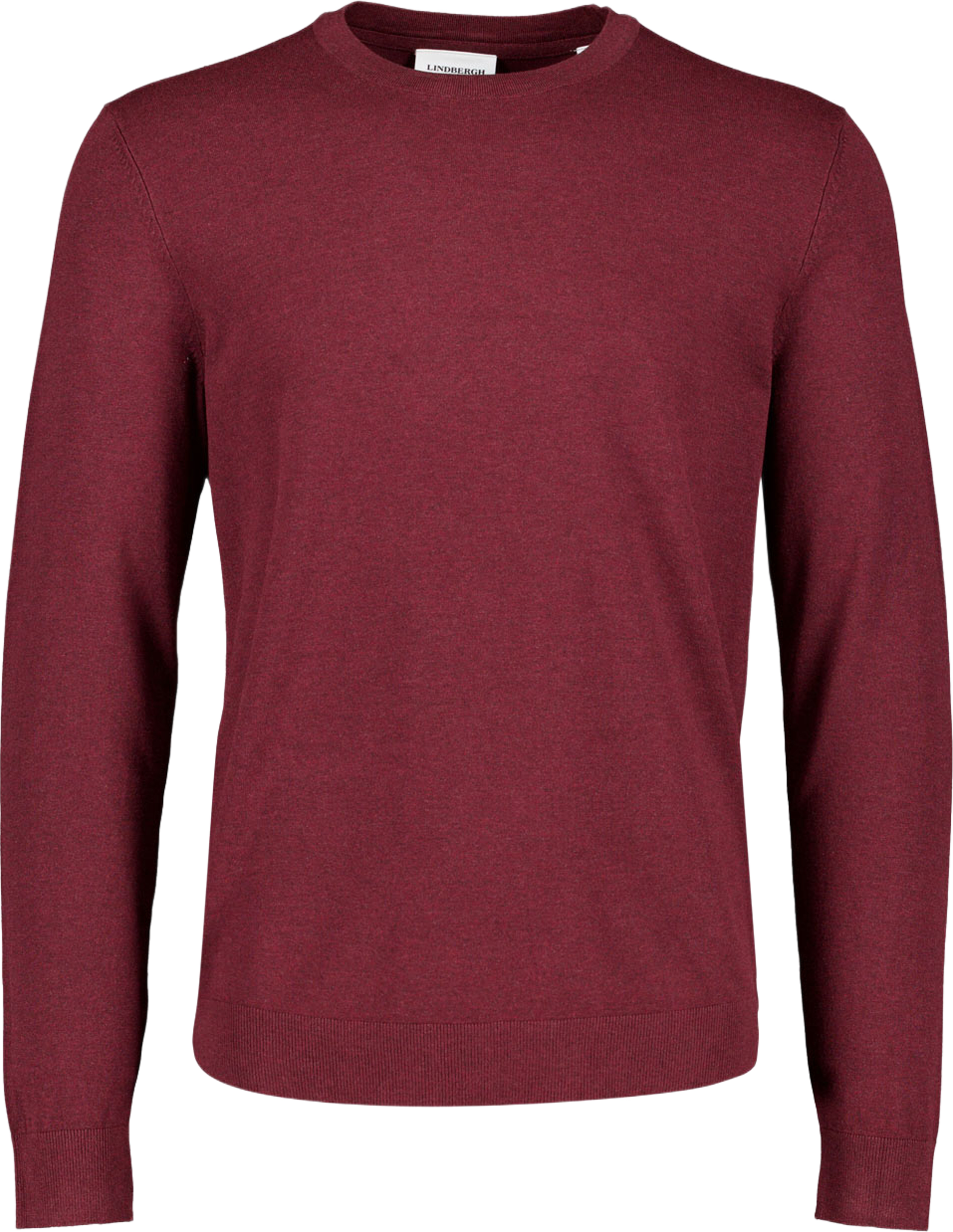 Soft viscose blend o-neck knit, från Lindbergh, i färgen Dk Cherry Mel. Klicka för att öppna bilden i stort format