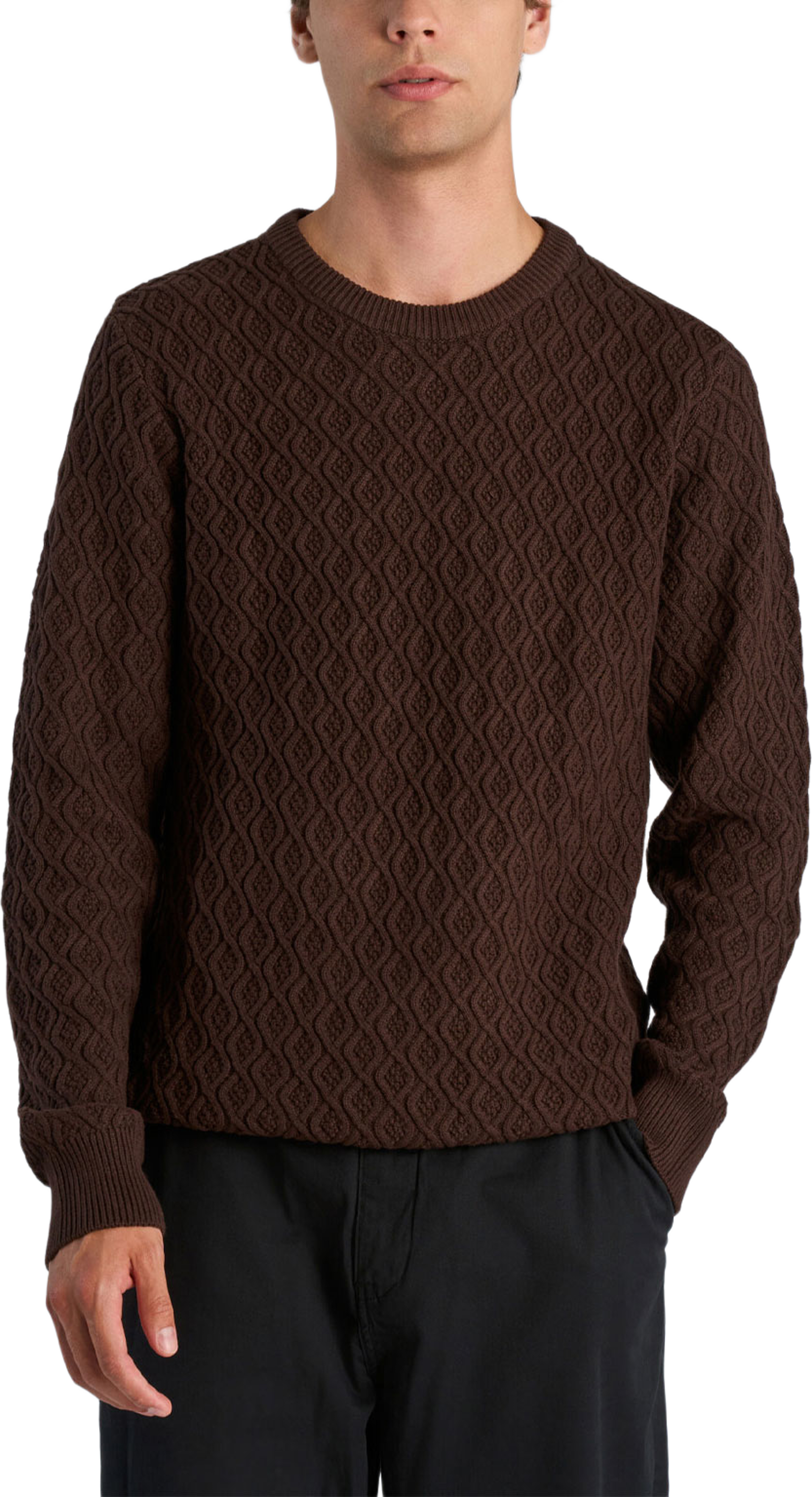 Lindbergh Recycle structure knit jumper Knit, från Lindbergh, i färgen Brown. Klicka för att öppna bilden i stort format