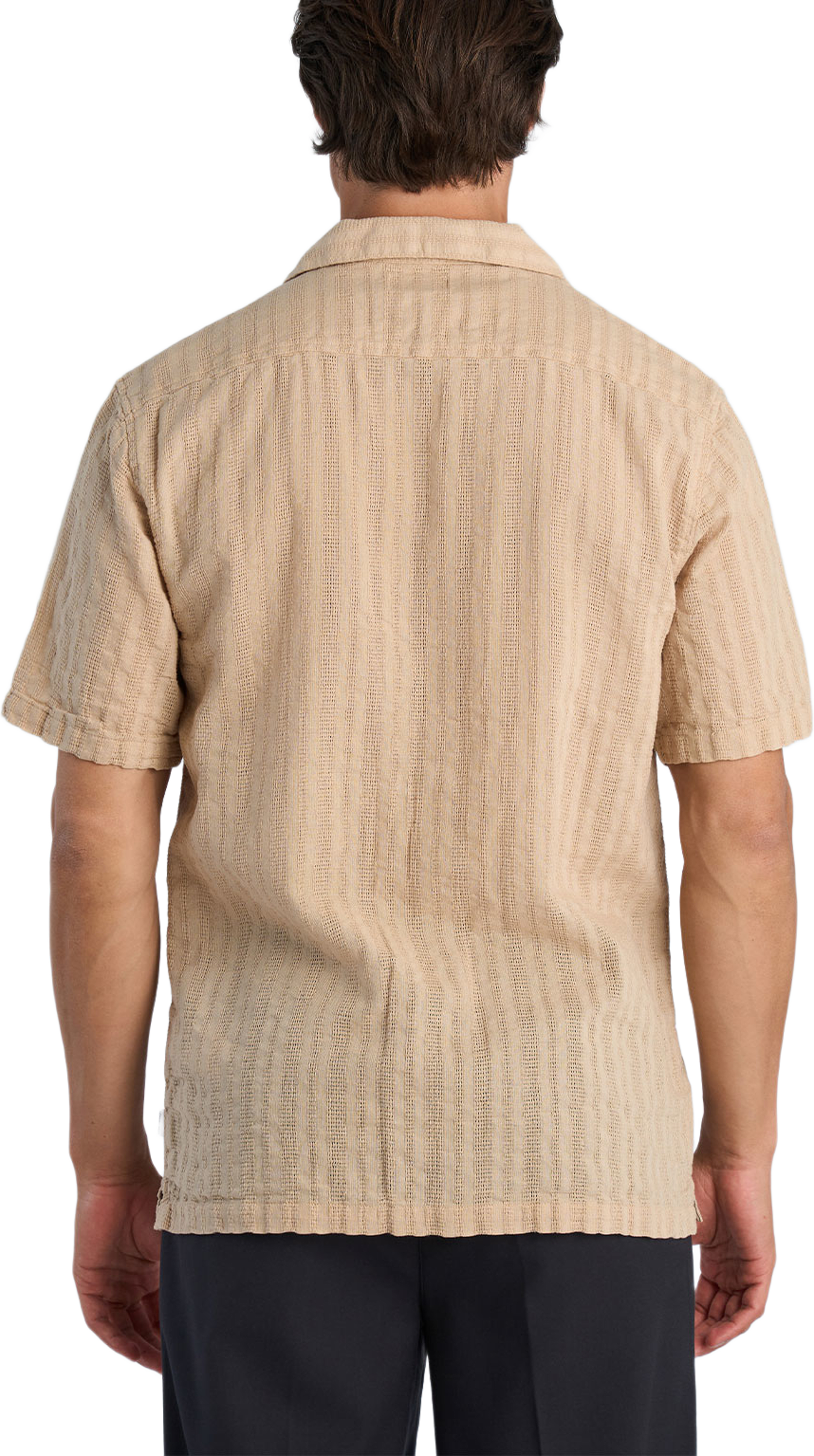 Structure resort shirt S/S, från Lindbergh, i färgen Sand. Klicka för att öppna bilden i stort format